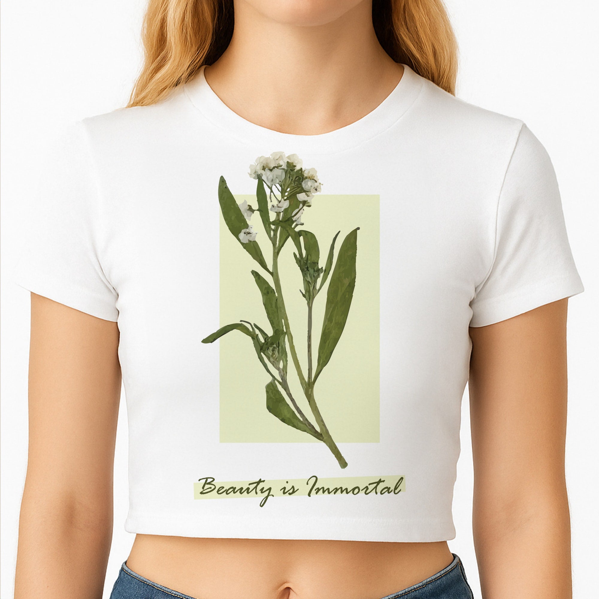 Beauty Is Immortal Press Flower Crop Top