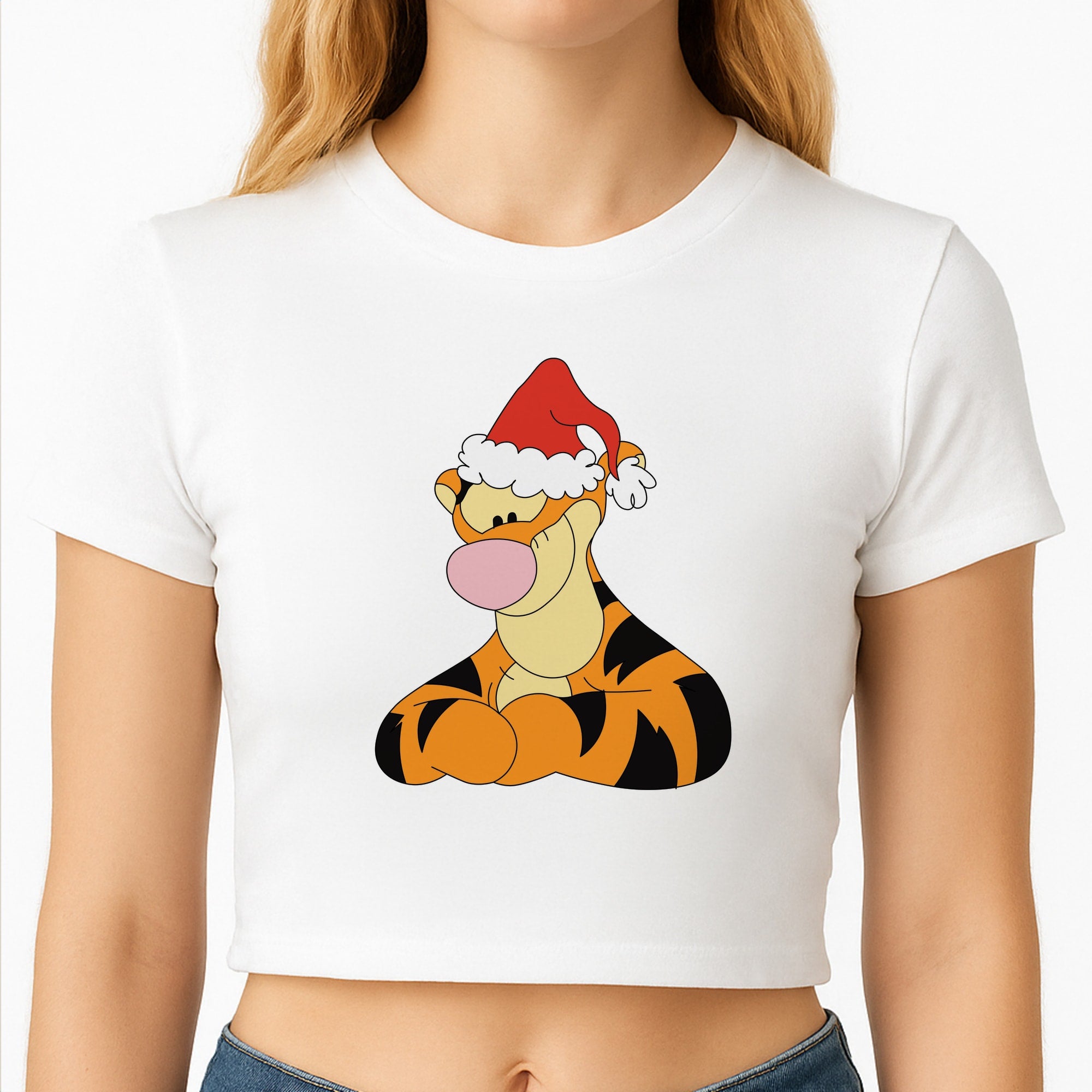 Tiger Pattern Christmas Crop Top
