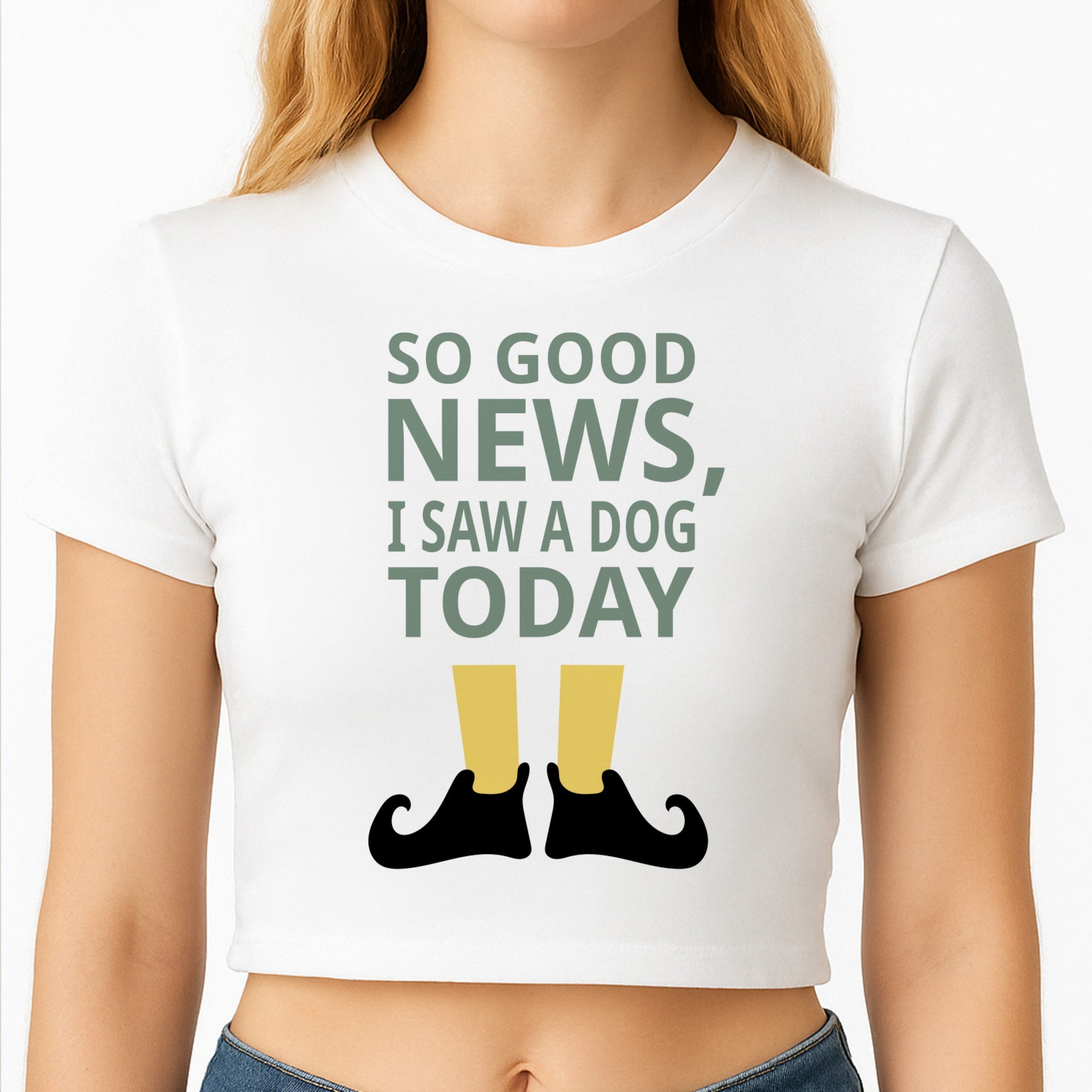 I Saw A Dog Today - Elf Crop Top