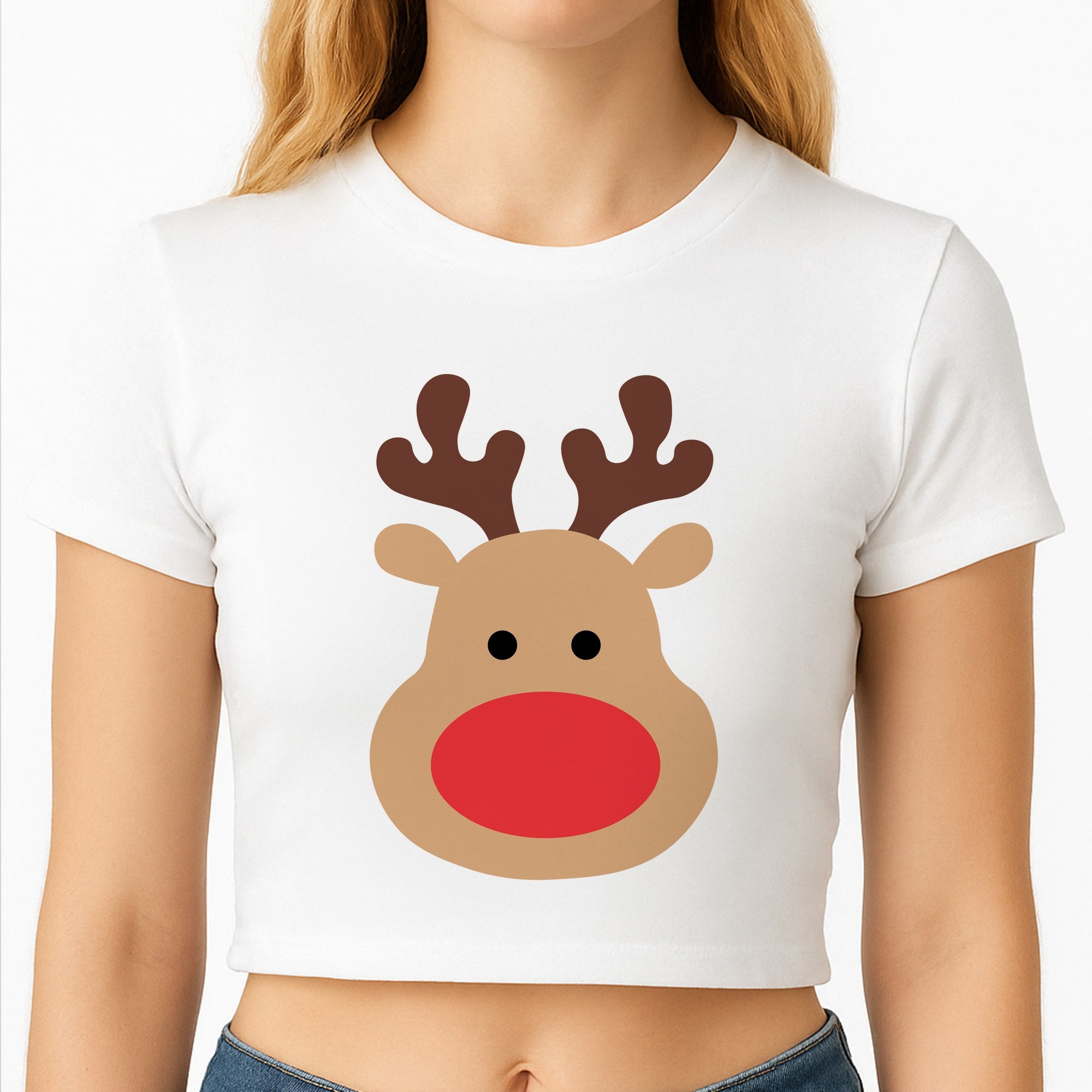 Rudolph Face - Christmas Crop Top