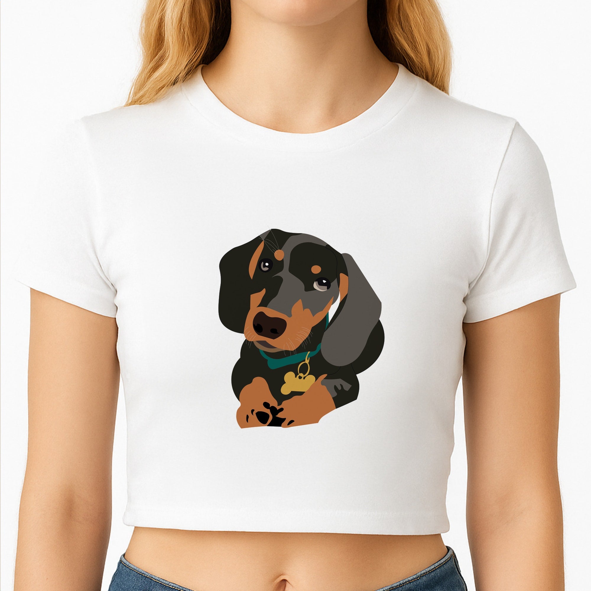 Black & brown - Dachshunds Crop Top