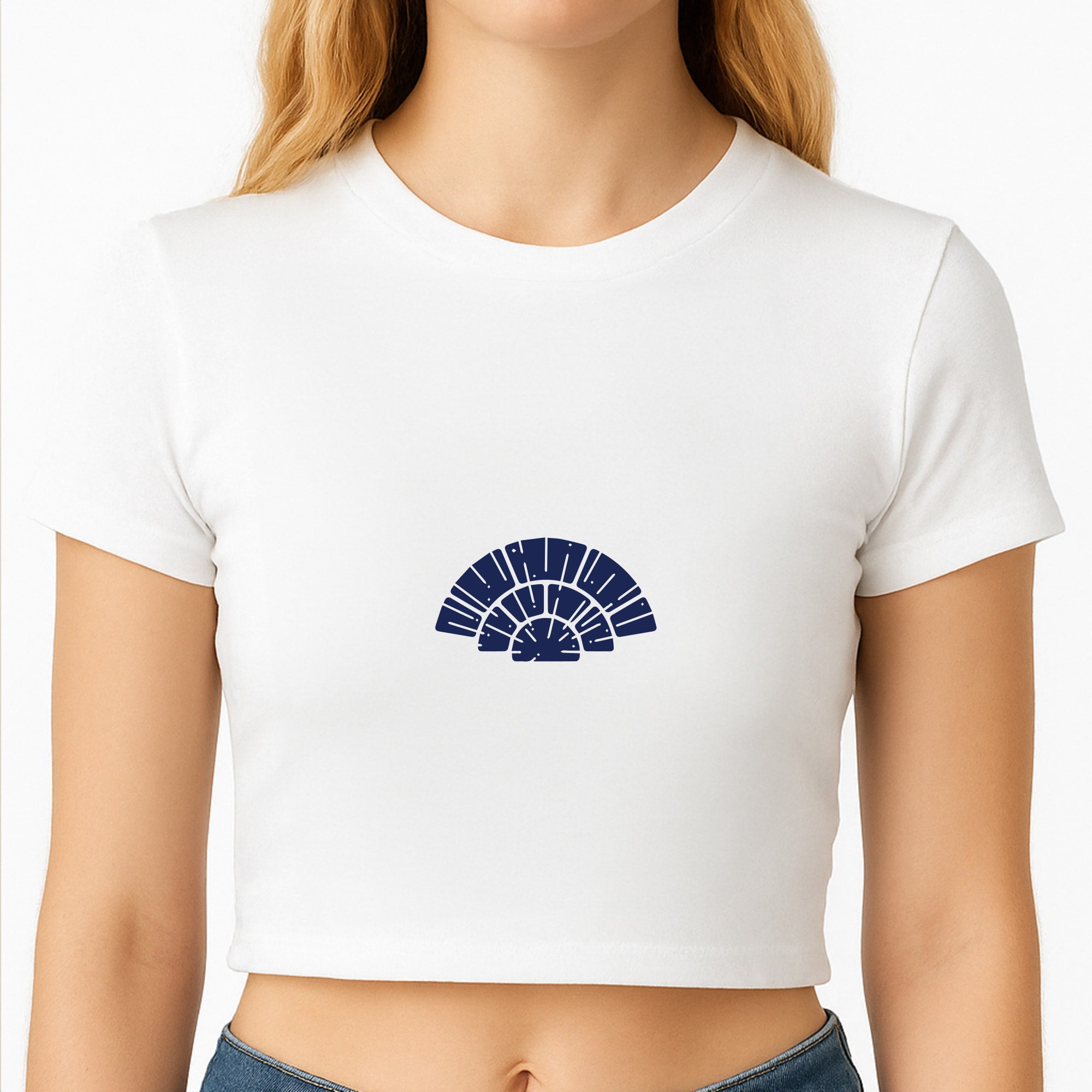Blue Design Crop Top