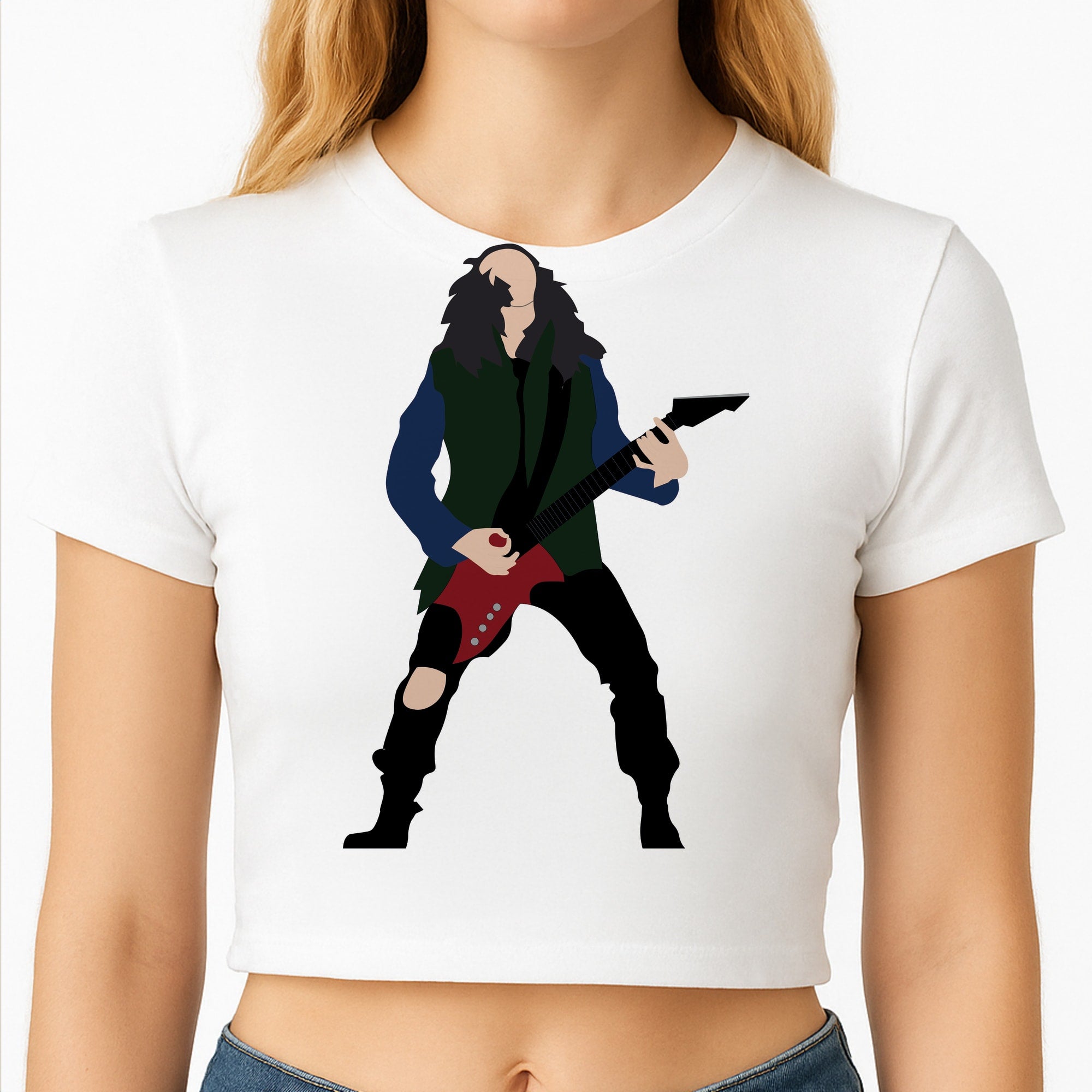 Eddie Munson Playing Guitar Crop Top