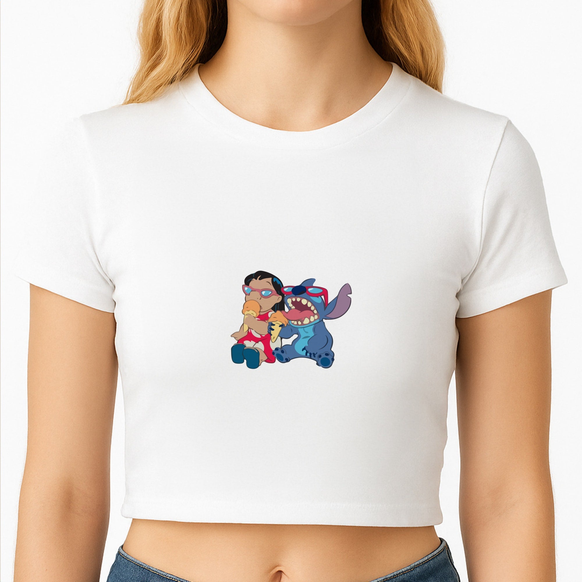 Ice Cream Alien Blue Crop Top