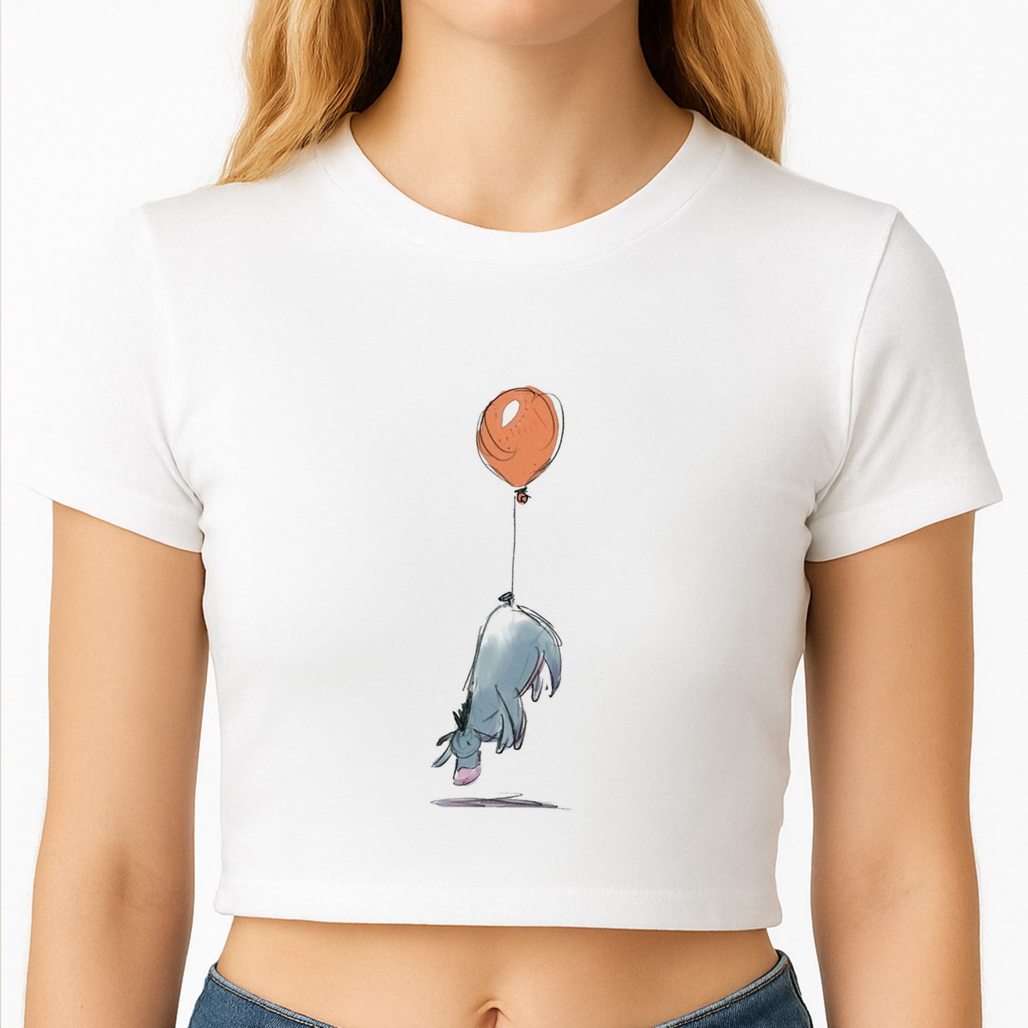 Donkey And His Balloon Crop Top