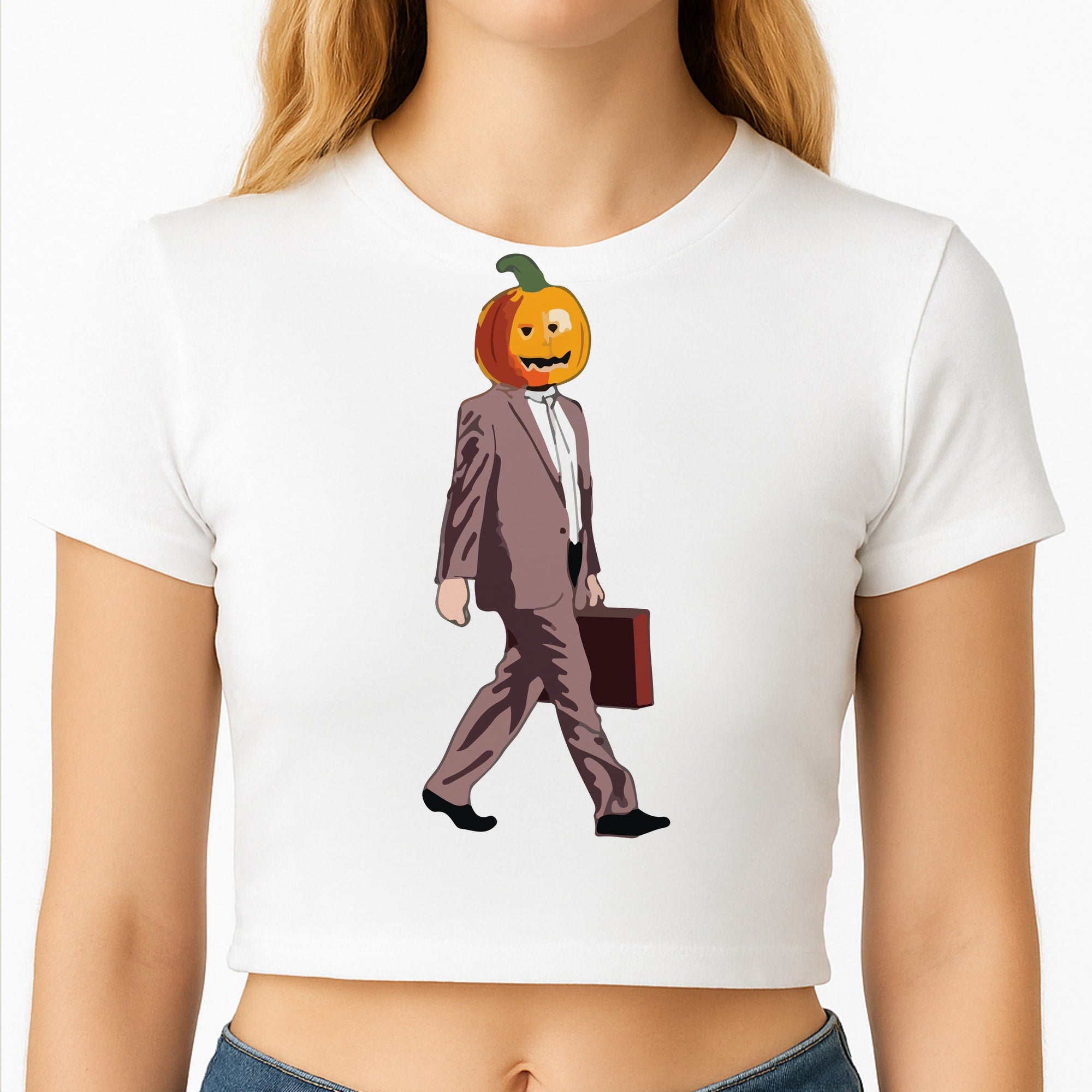 Dwight Pumpkin Head Crop Top