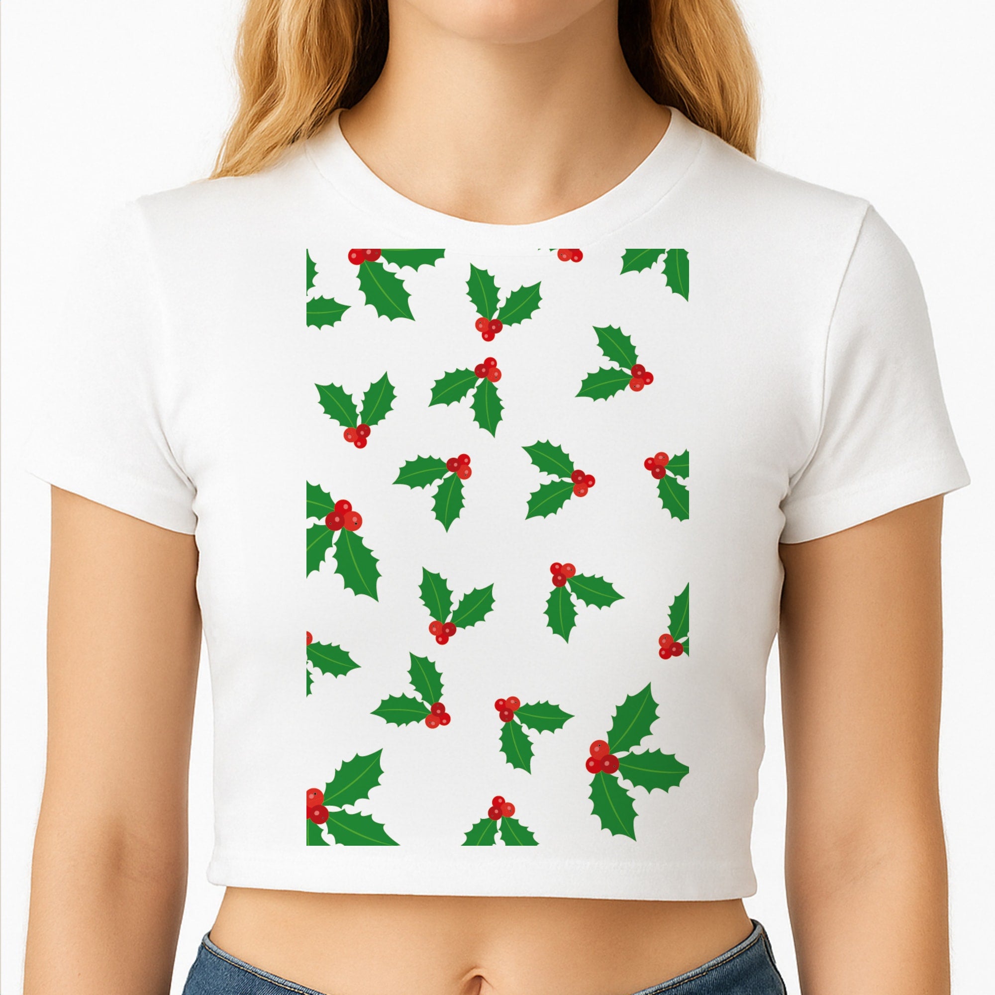 Holly - Christmas Patterns Crop Top