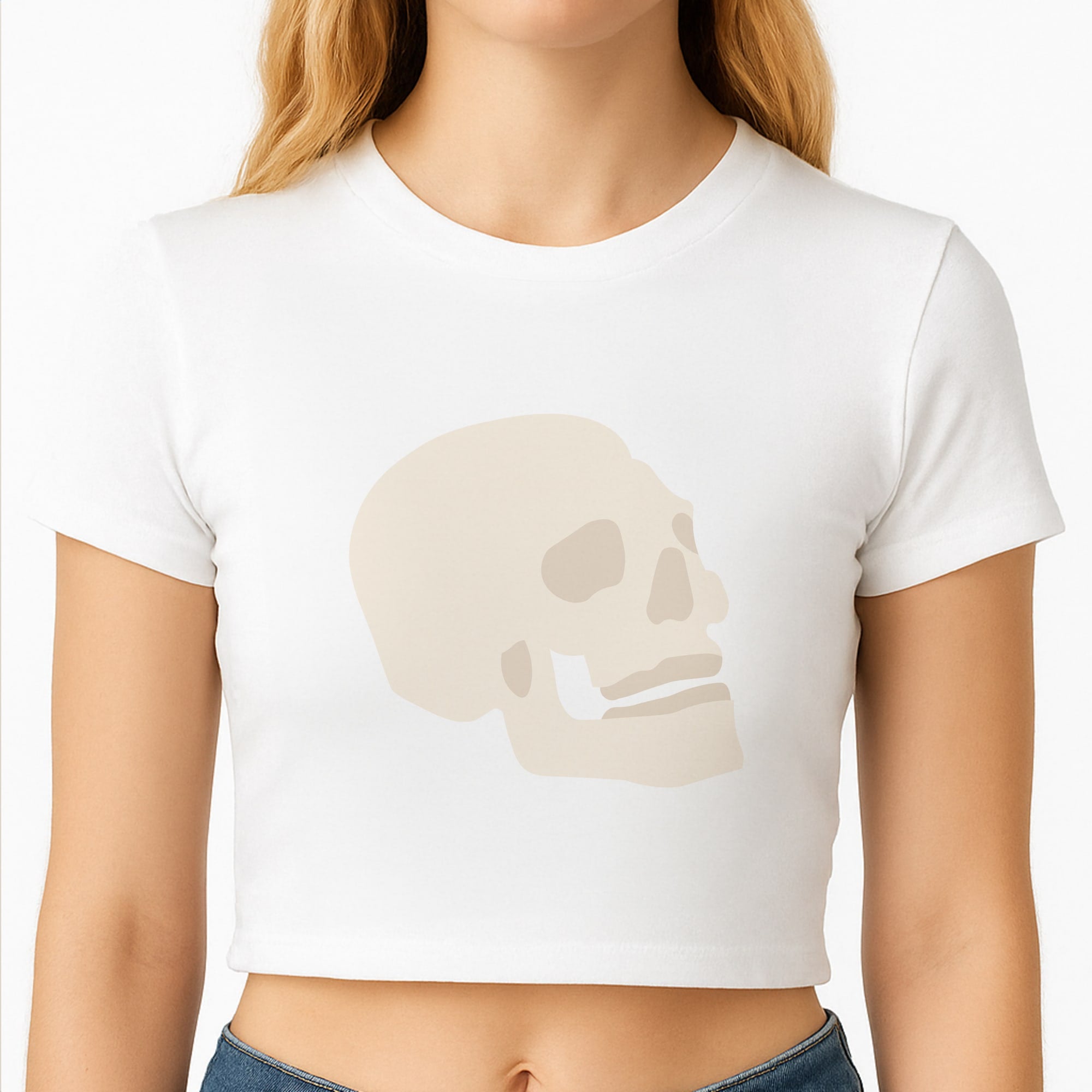 Skull Outline - Halloween Crop Top