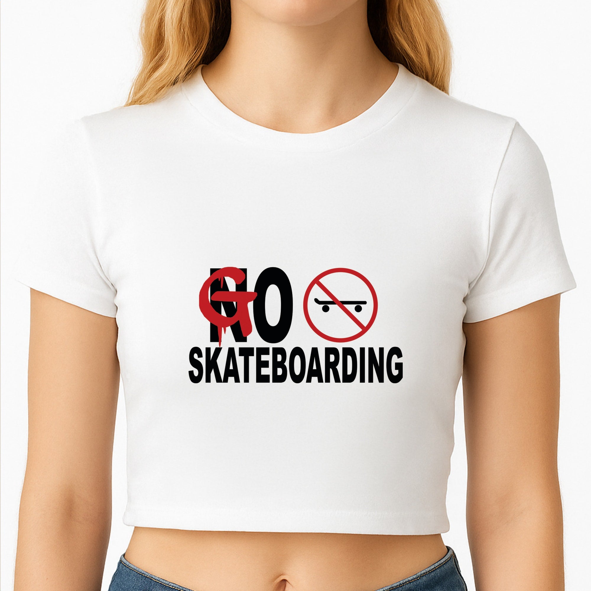 Go Skateboarding - Skate Aesthetic Crop Top