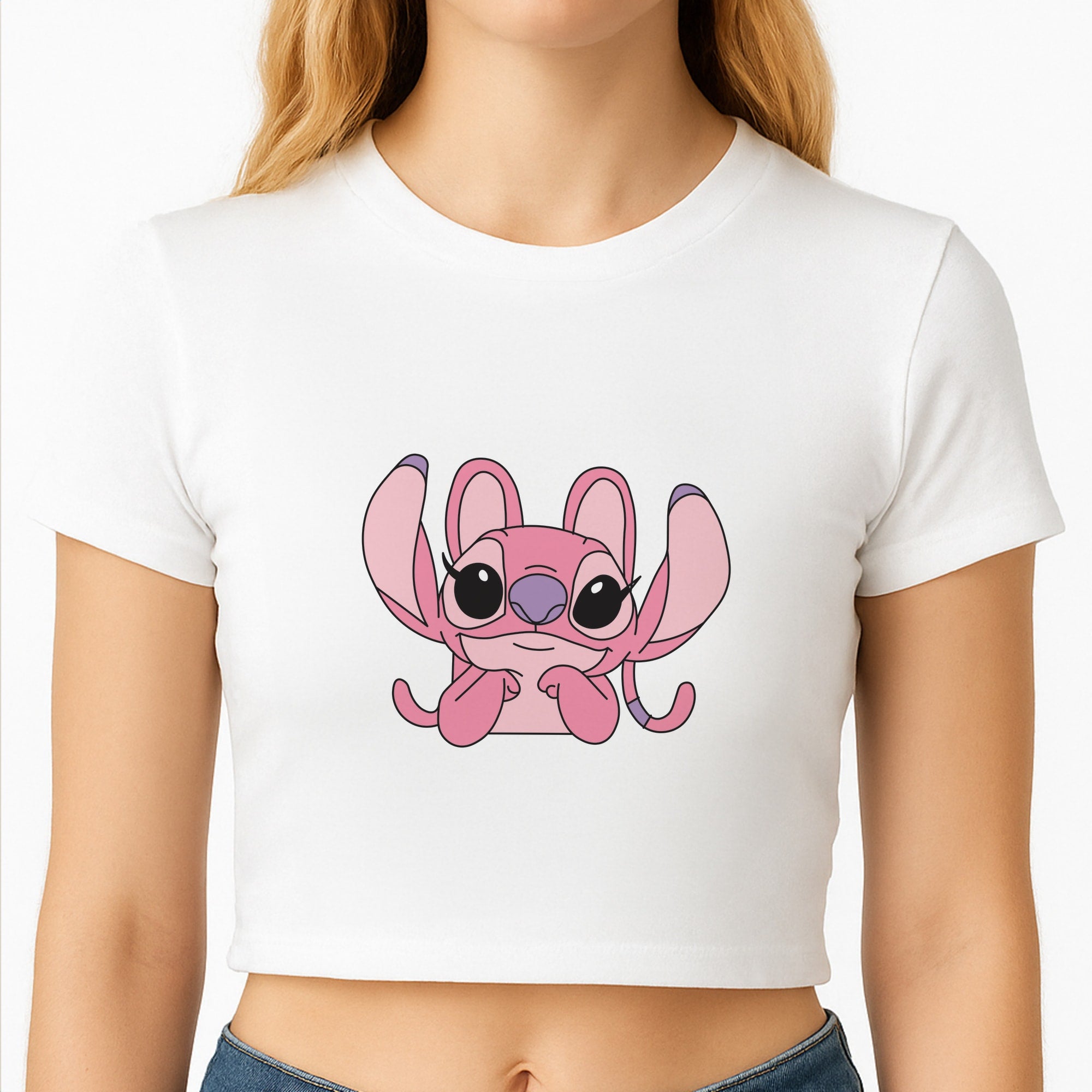Gazing - Pink Alien Crop Top
