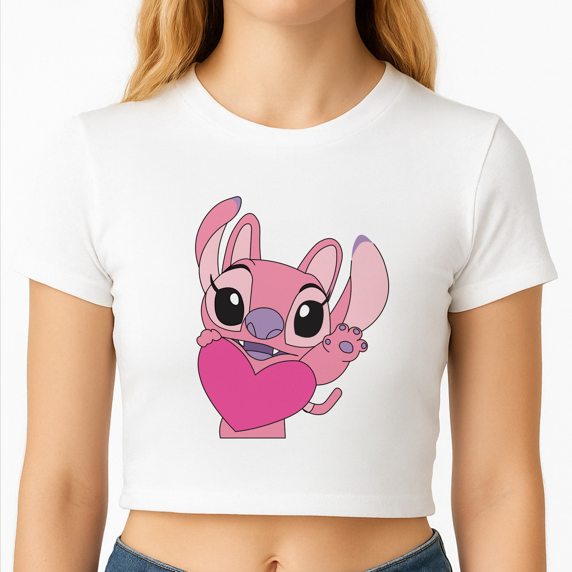Holding Heart - Pink Alien Crop Top