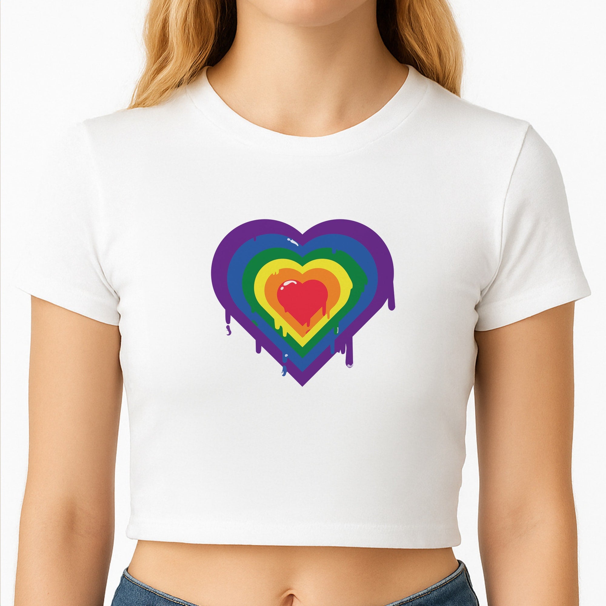 Dripped heart - Pride Crop Top