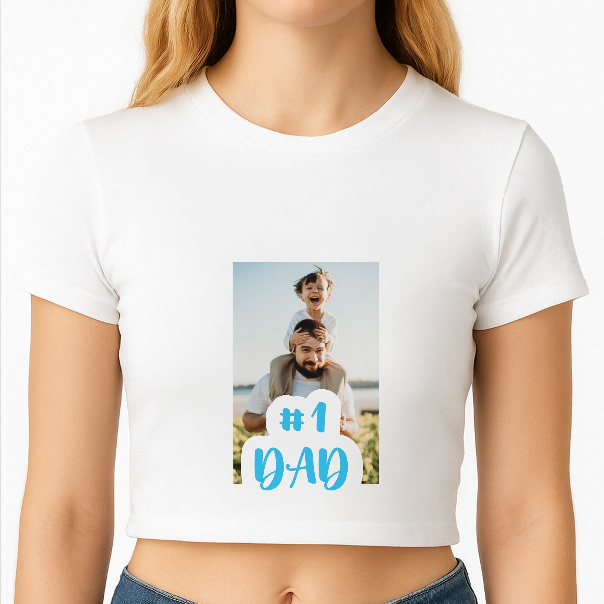 Hashtag 1 Dad - Personalised Father's Day Crop Top