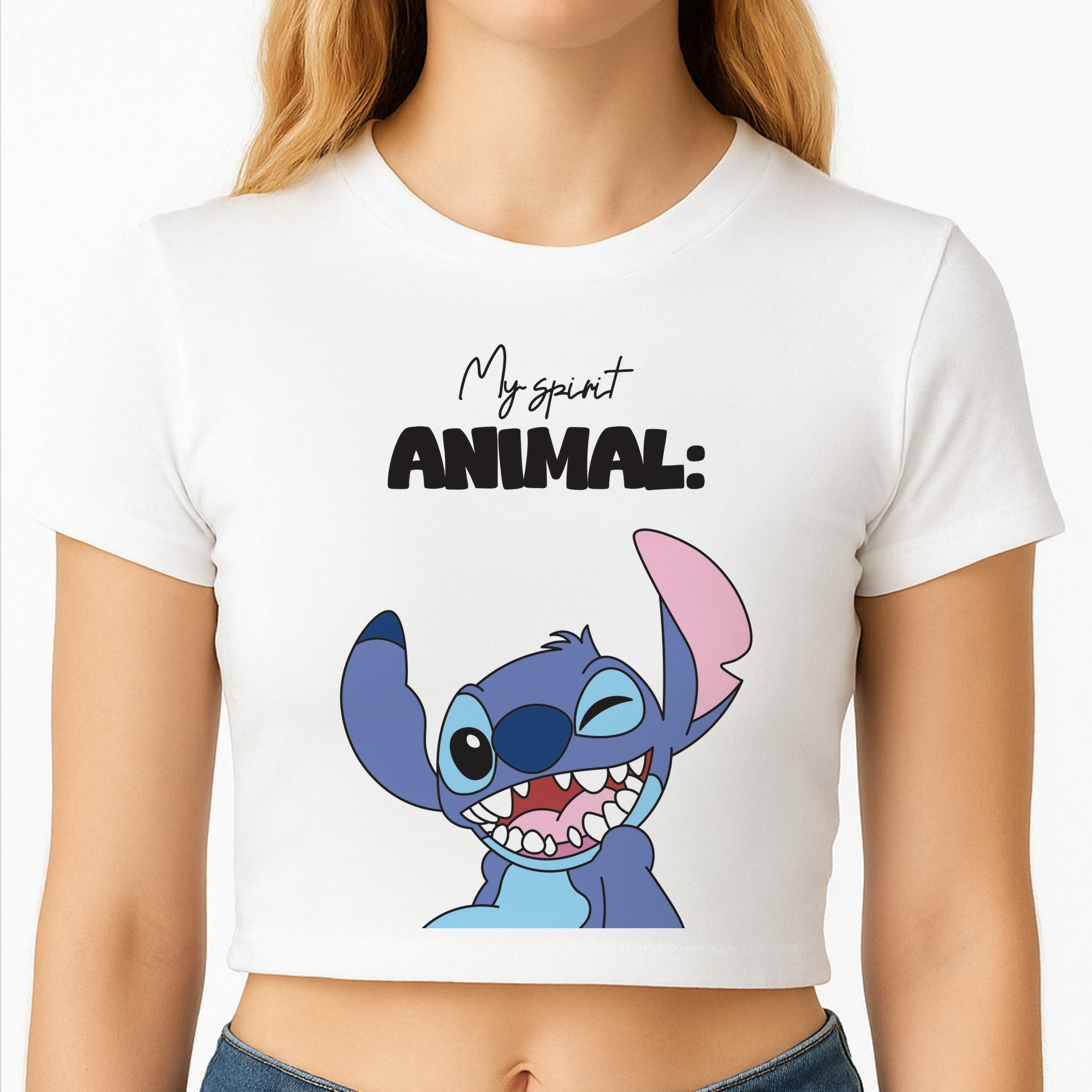 My Sprit Animal Blue Alien Crop Top