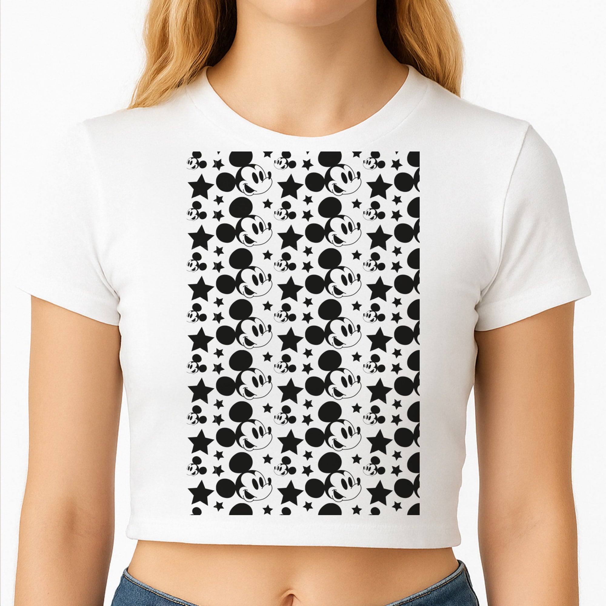 Fairytale Mouse Pattern Crop Top