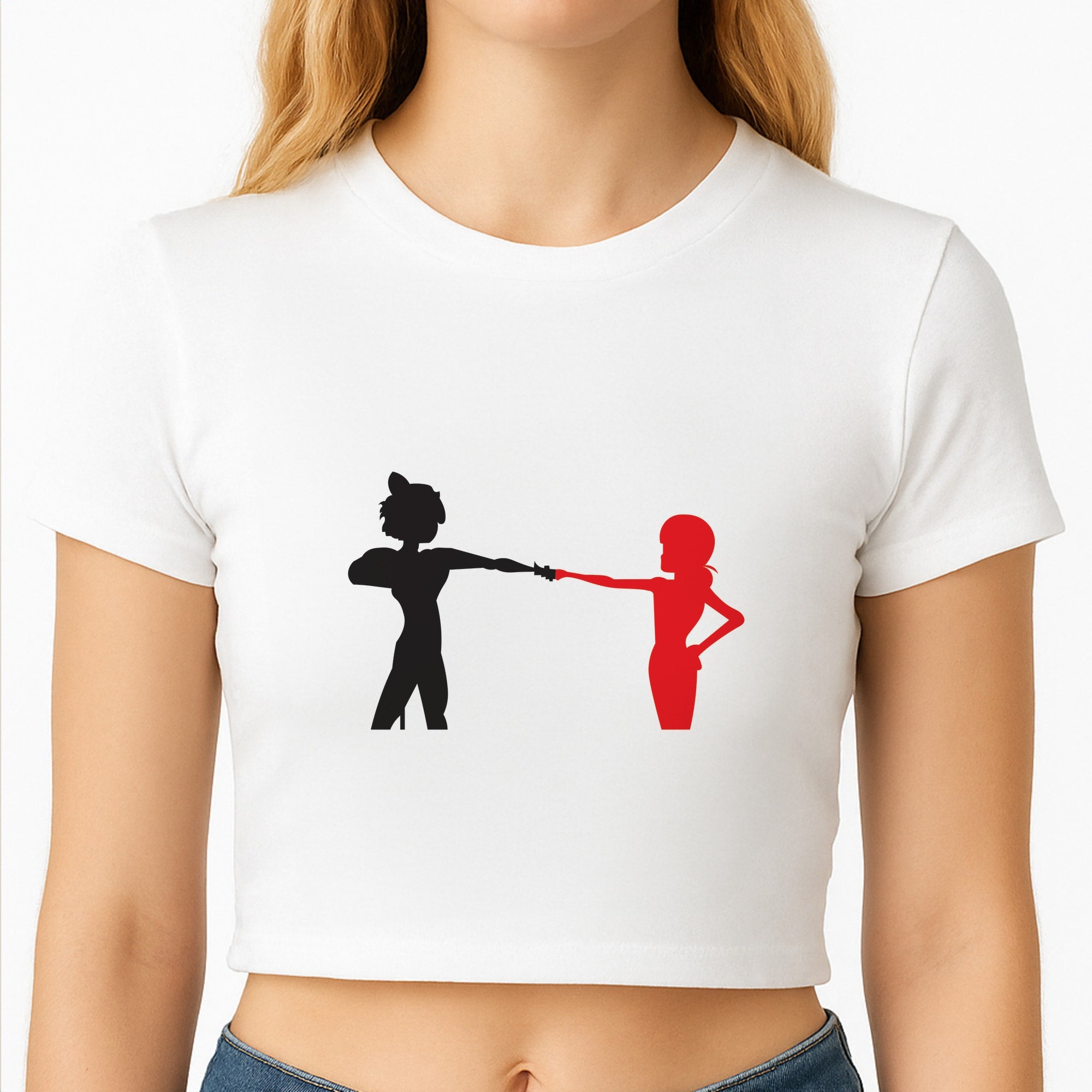 Red And Black Crop Top