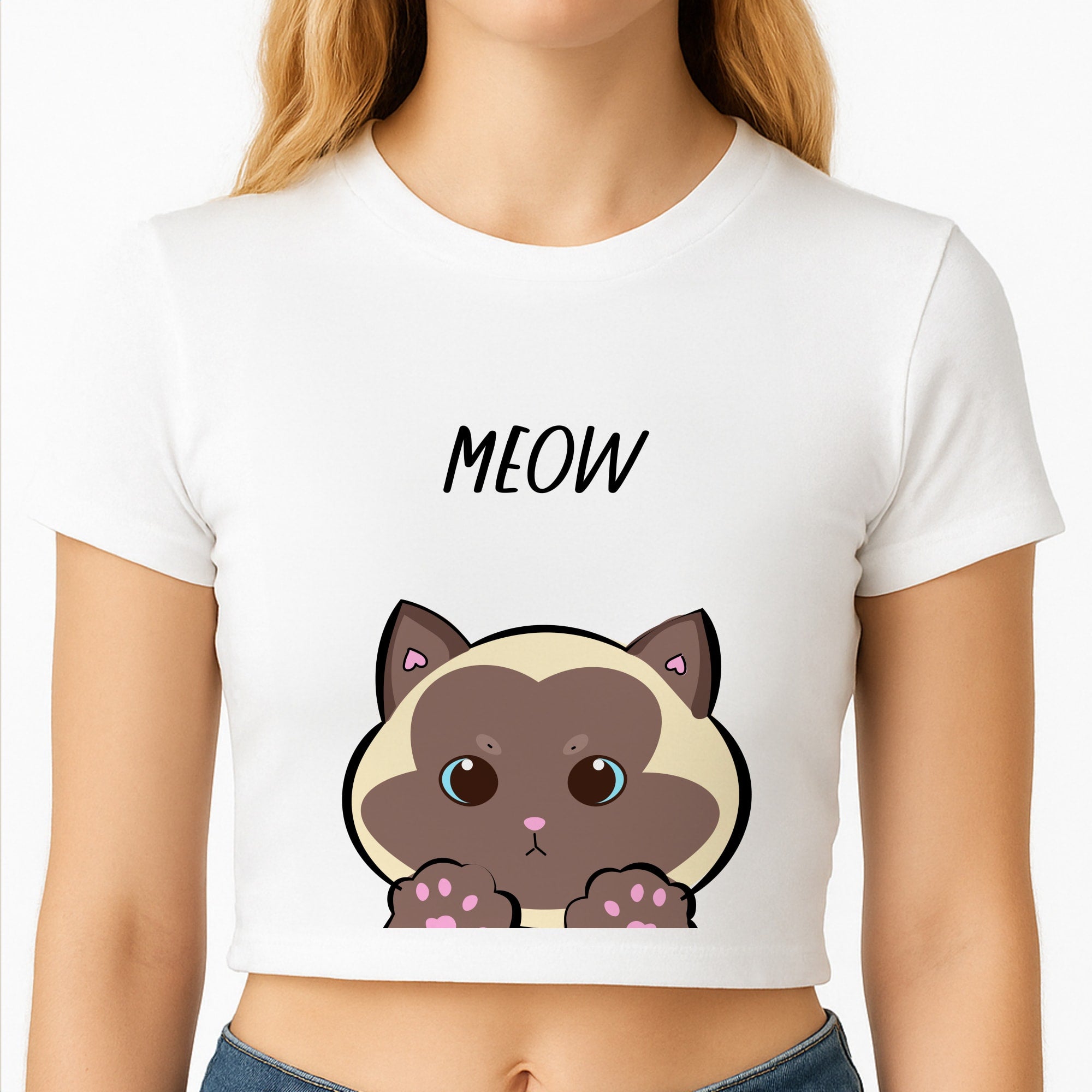 Meow Green - Cats Crop Top