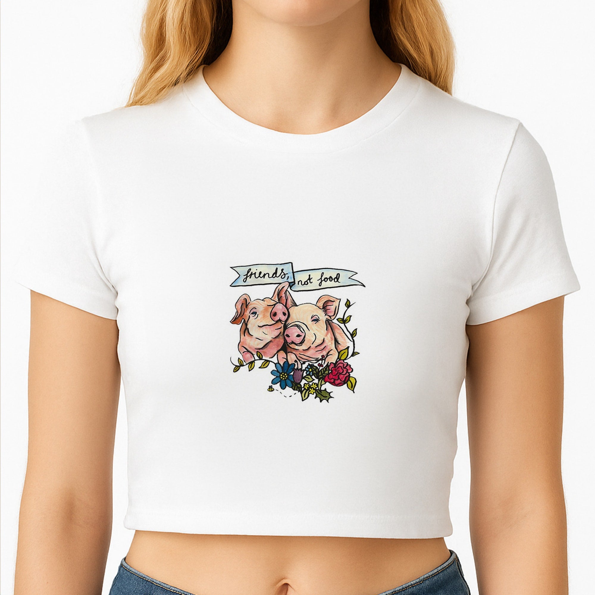 Friends Not Food - Vegan Crop Top