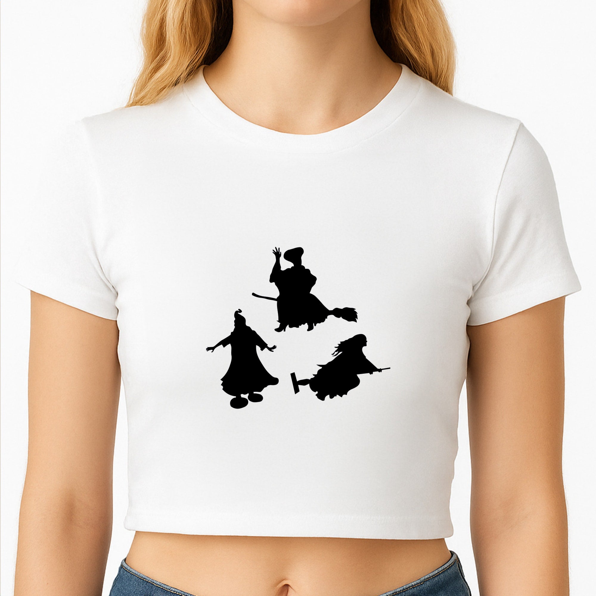 Witches Outline - Hocus Halloween Crop Top