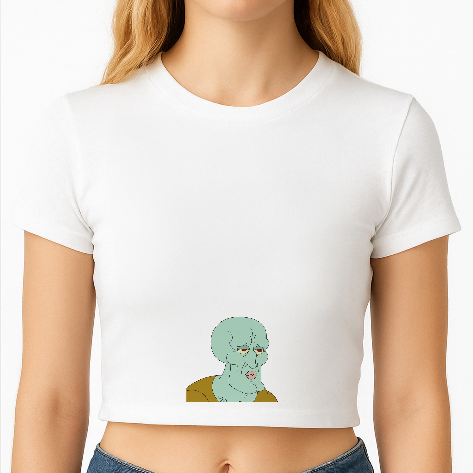 Muscly Squidward Crop Top
