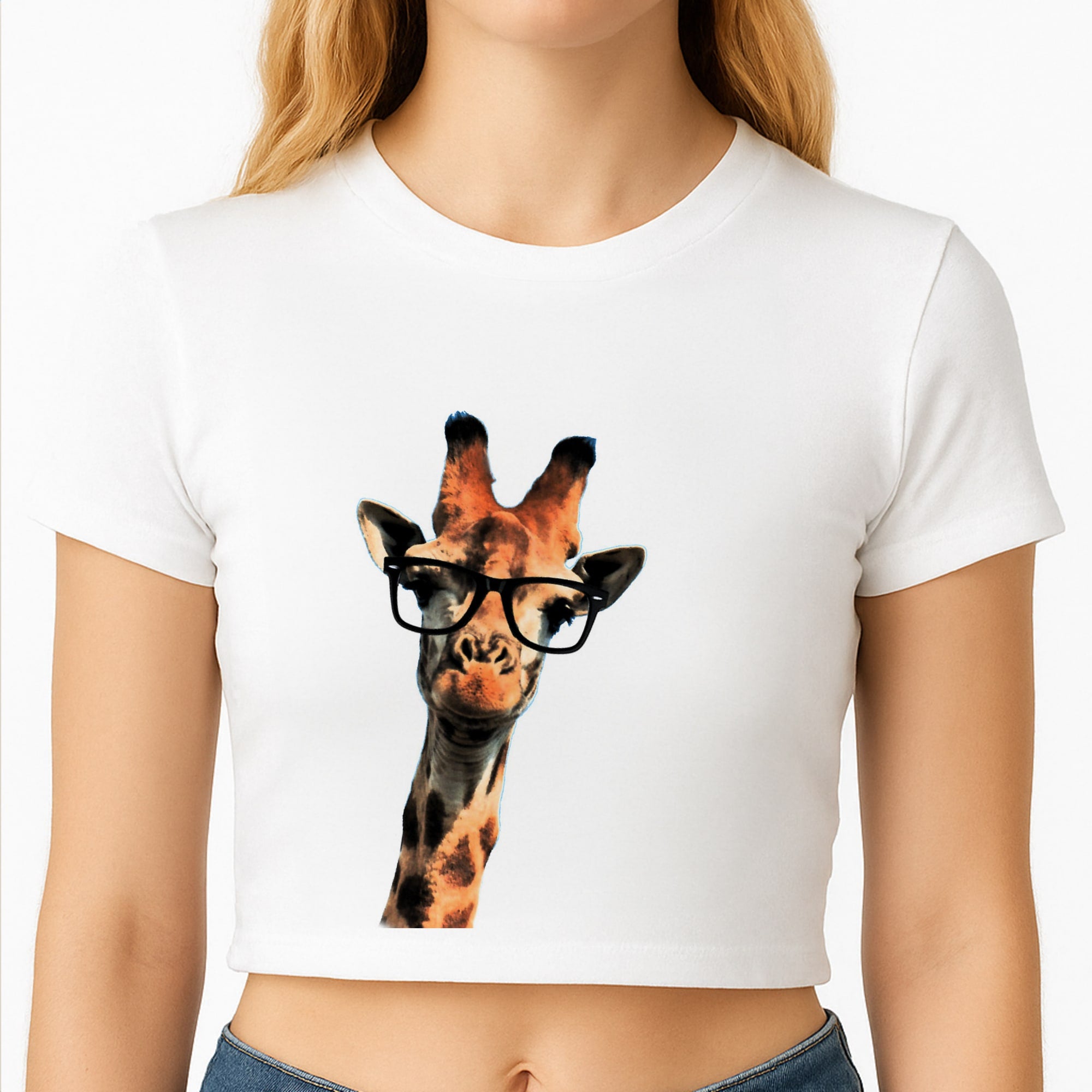 Hipster Giraffe Tumblr Crop Top