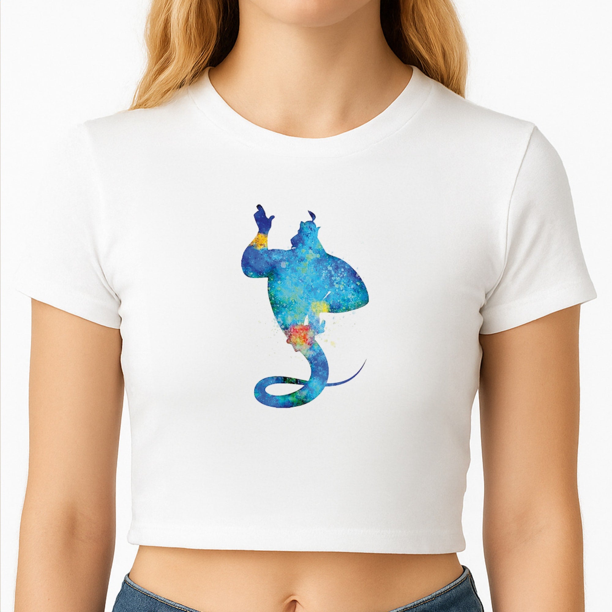 Watercolour Aladdin Fairytale Crop Top