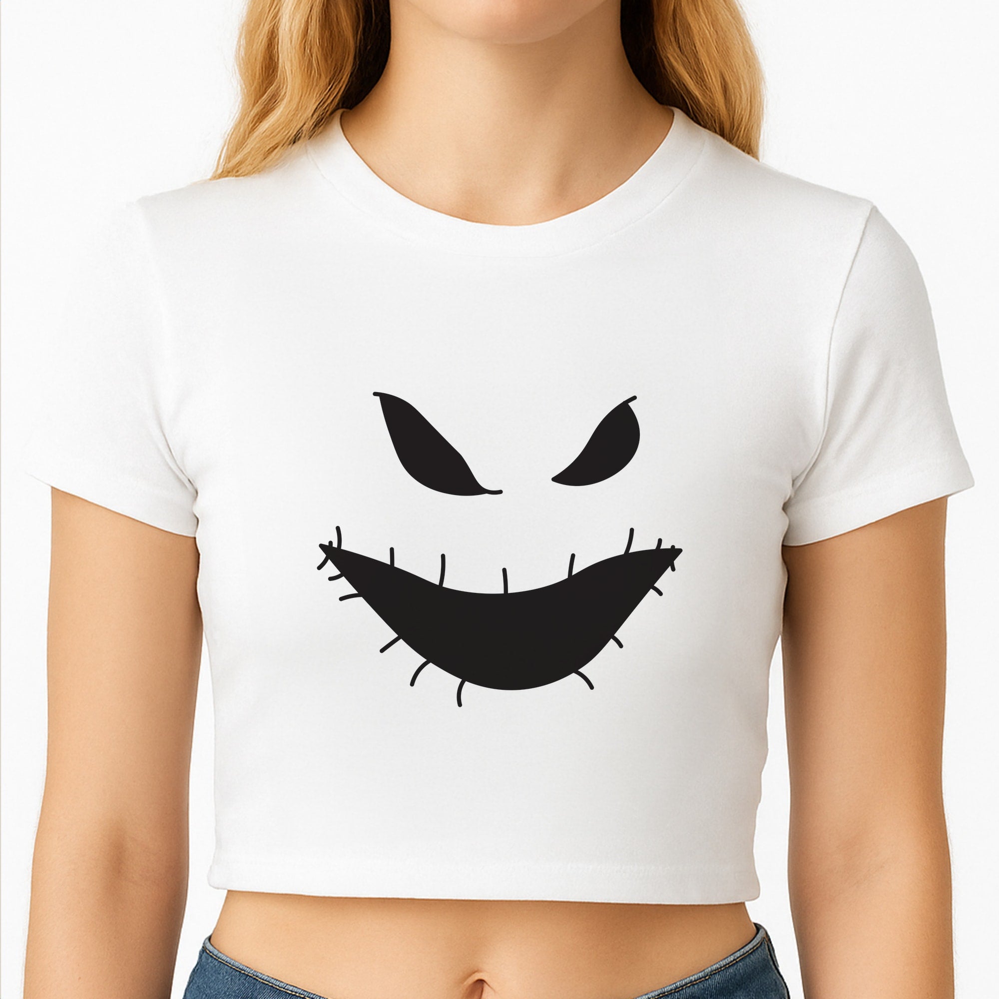 Green Face Crop Top