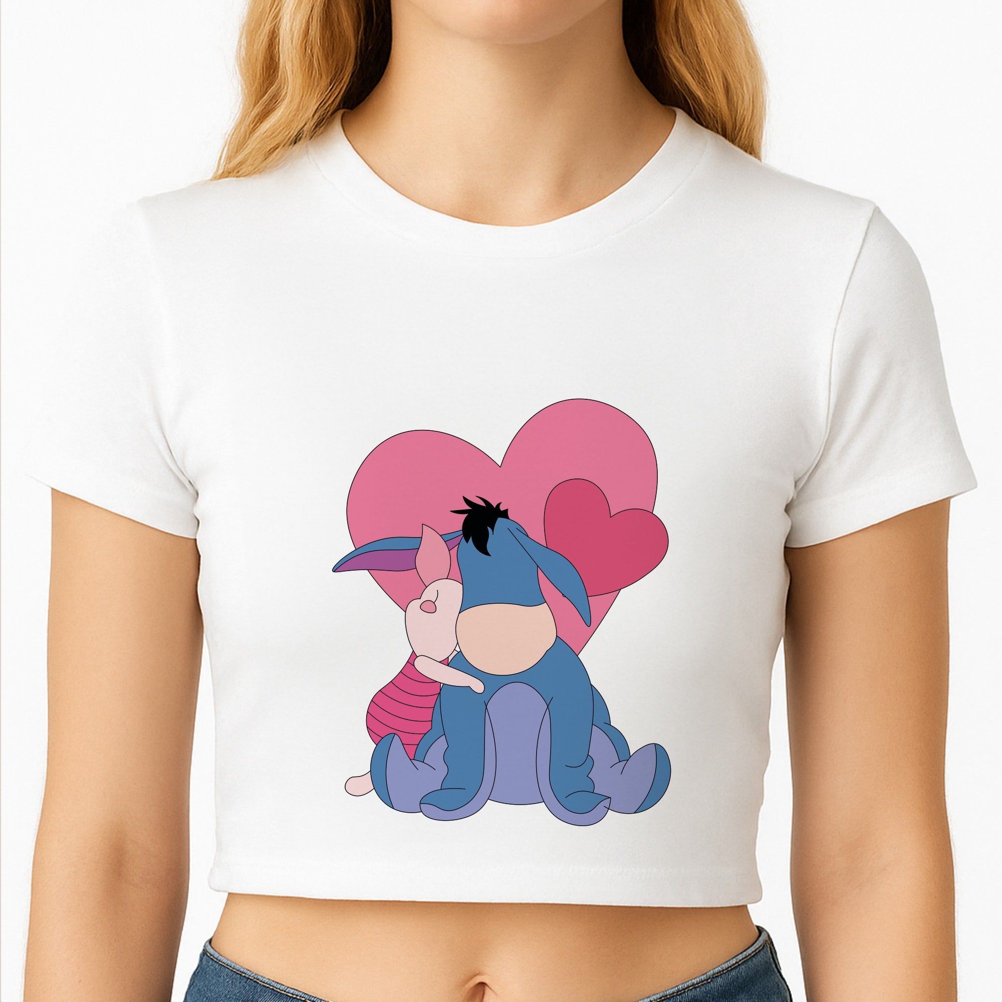 Donkey and Pig Valentine's Crop Top