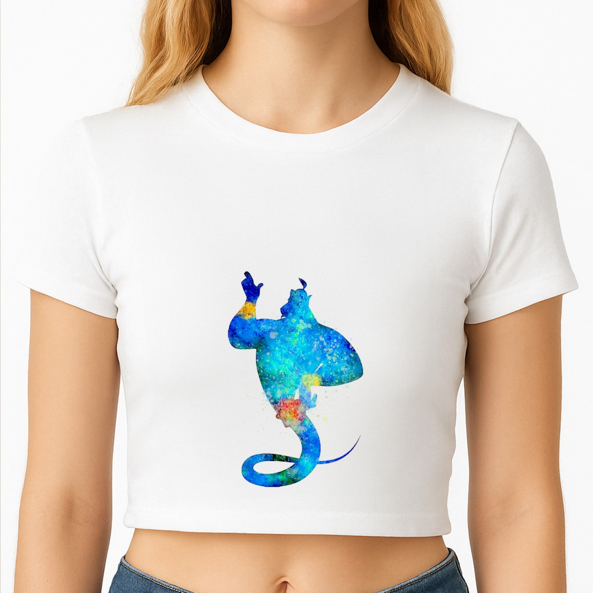 Watercolour Aladdin Fairytale Crop Top