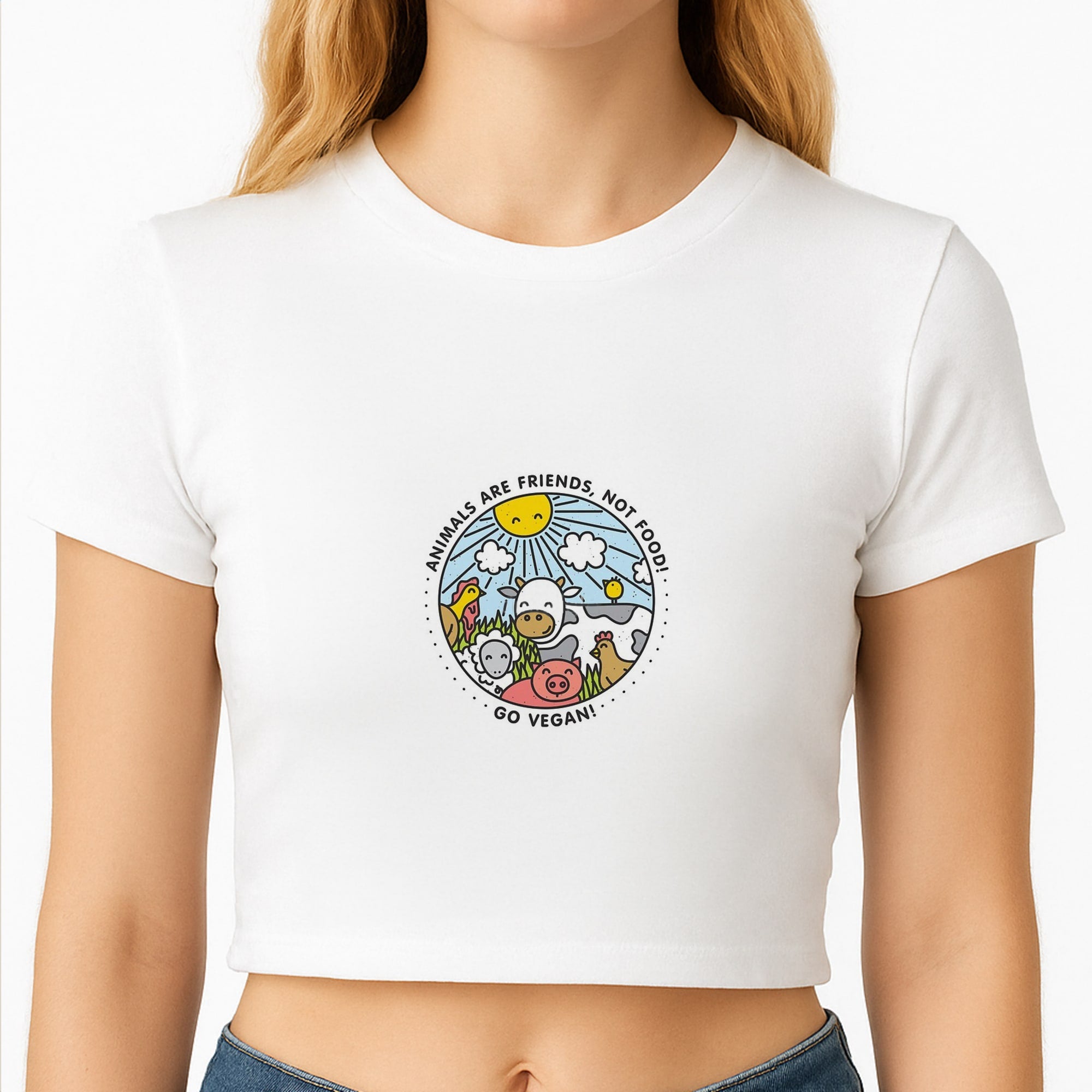 Animals Are Friends, Not Food - Vegan Crop Top