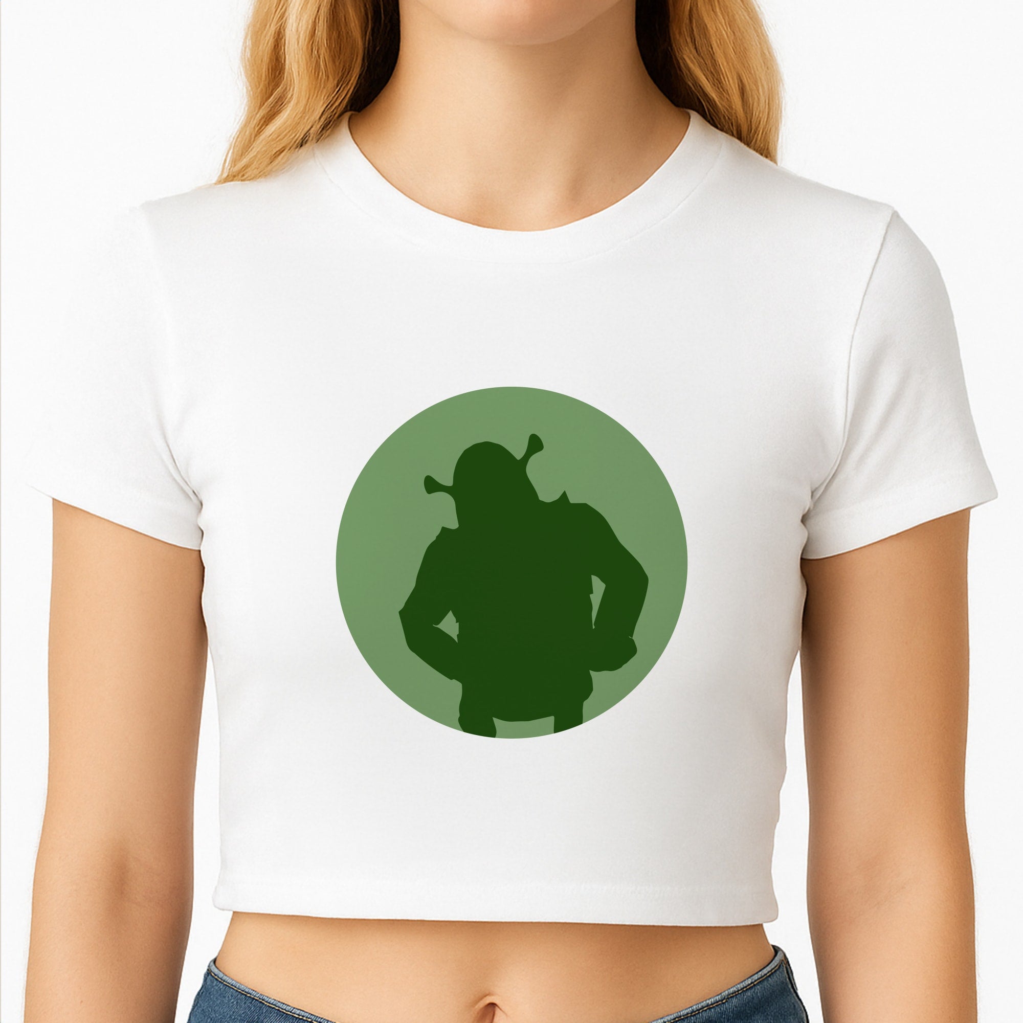 Green Ogre Outline Crop Top