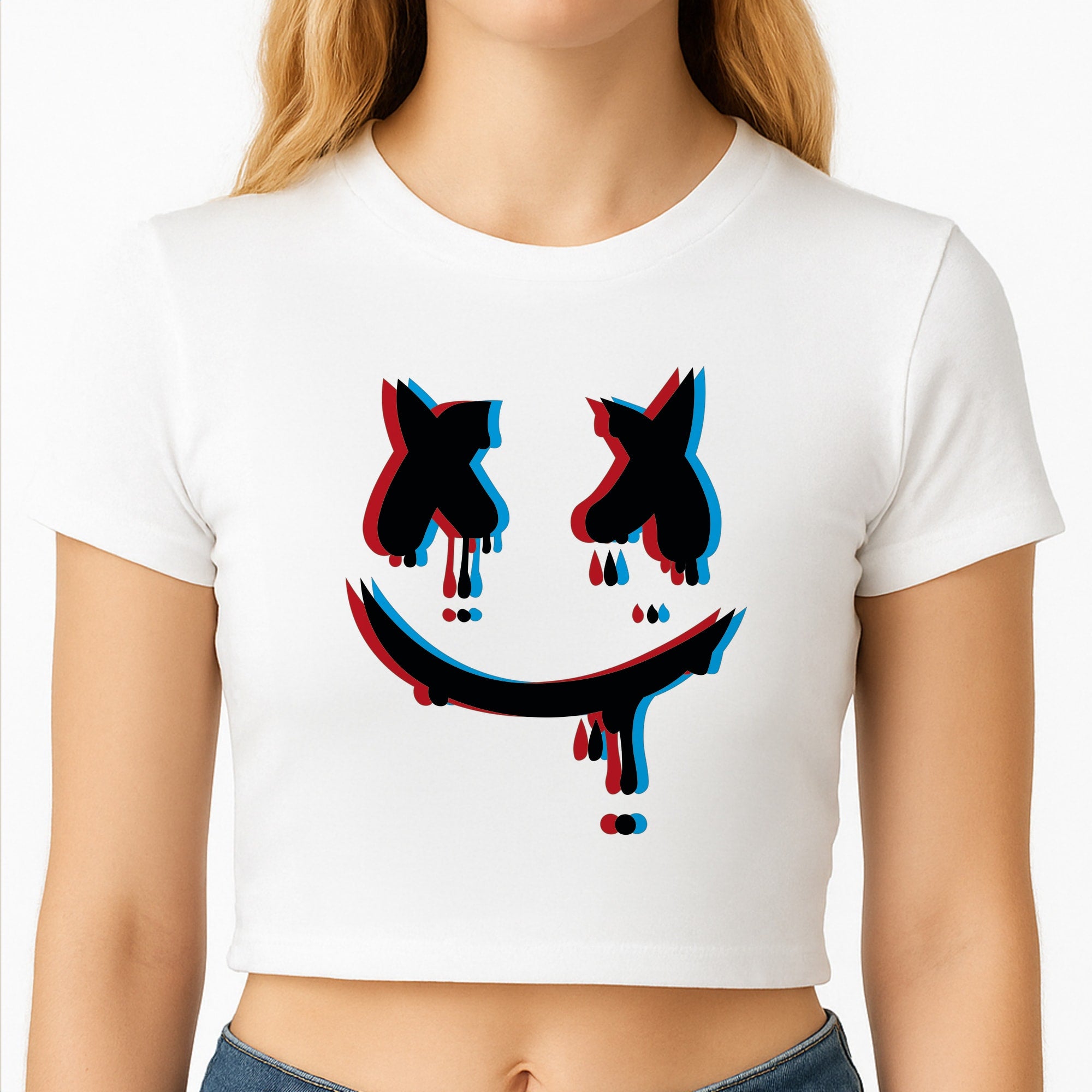 Blue Blur - White Helmet DJ Crop Top
