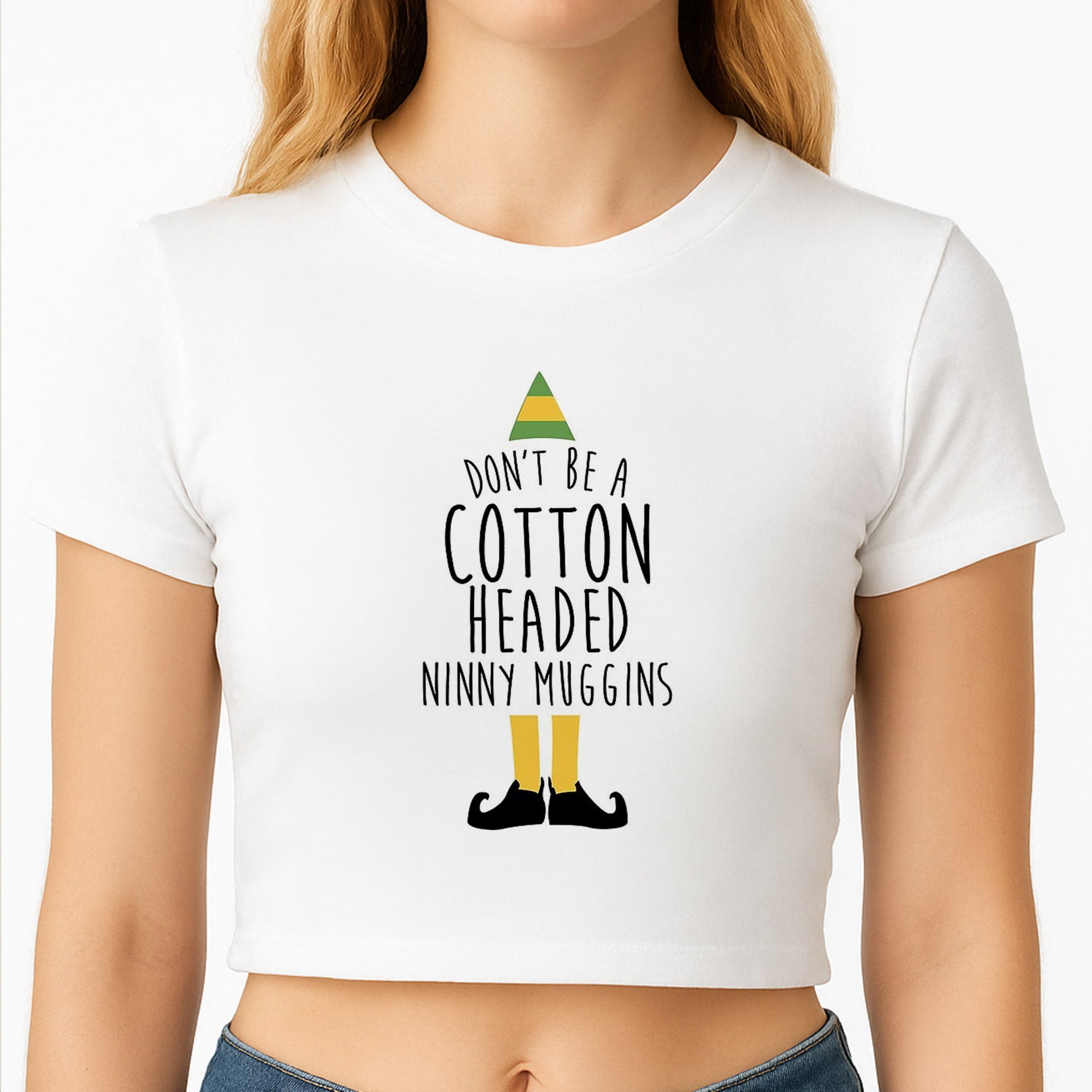 Cotton Headed Ninny Muggins - Buddy The Elf Crop Top