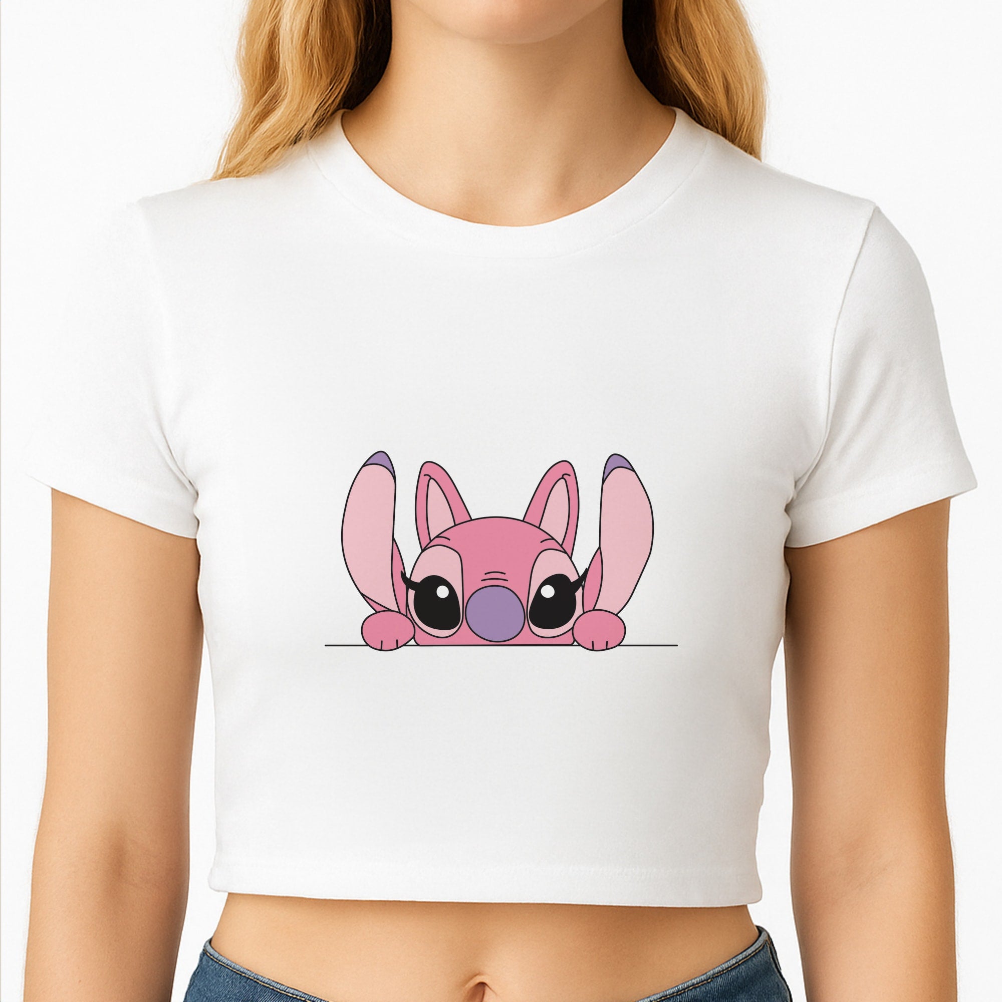 Angel Leaning - Pink Alien Crop Top