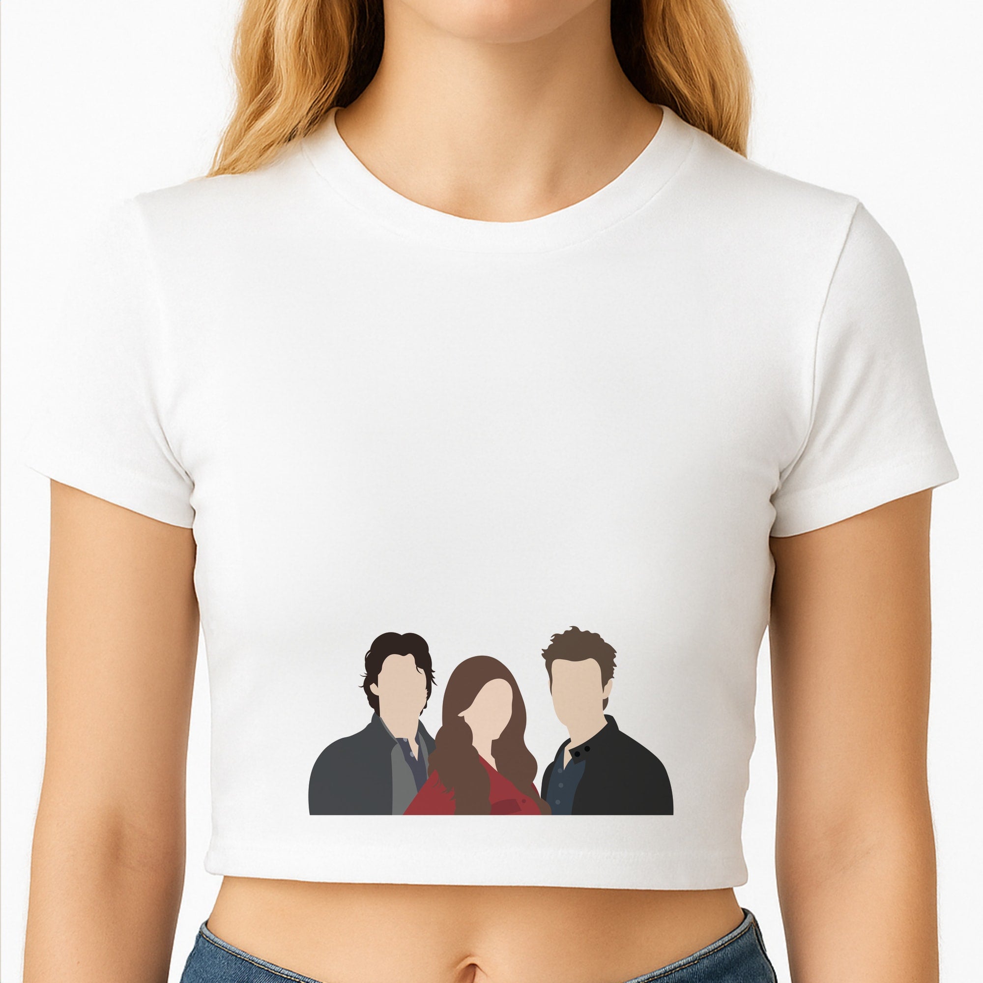 Elena, Damon And Stefan - VD Crop Top