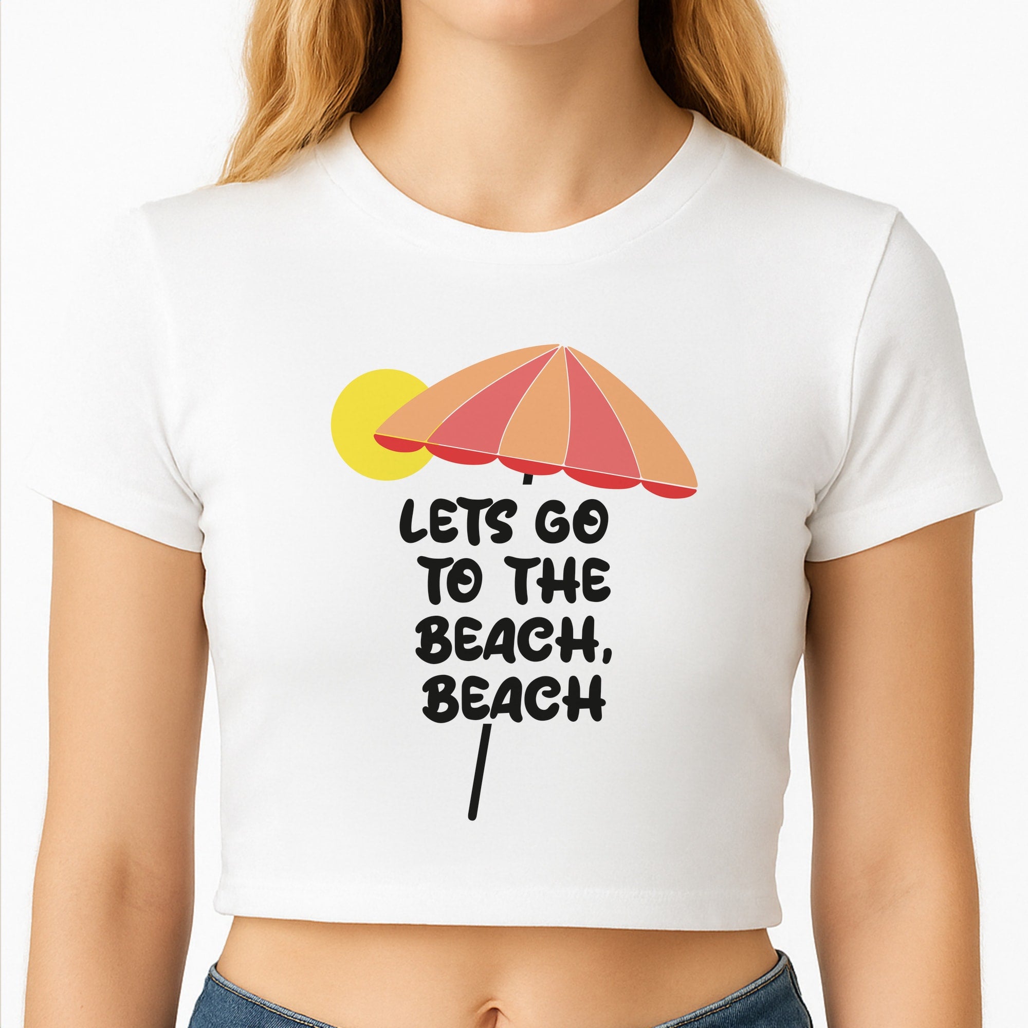 Lets Go To The Beach - Summer Quotes Crop Top