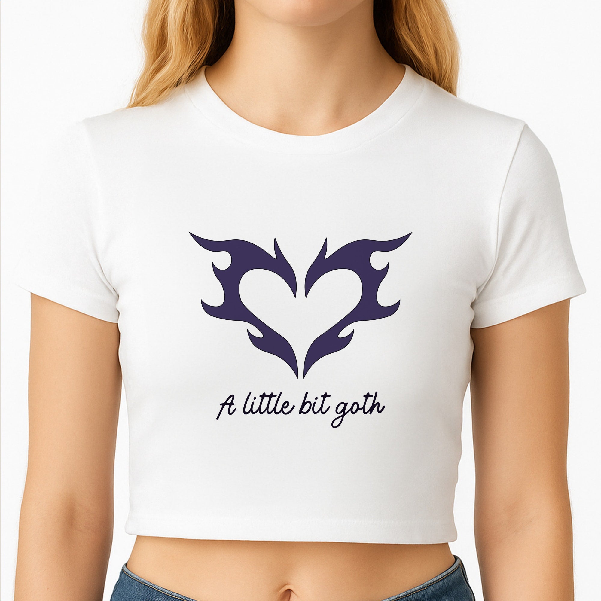 A Little Bit Goth Purple Crop Top