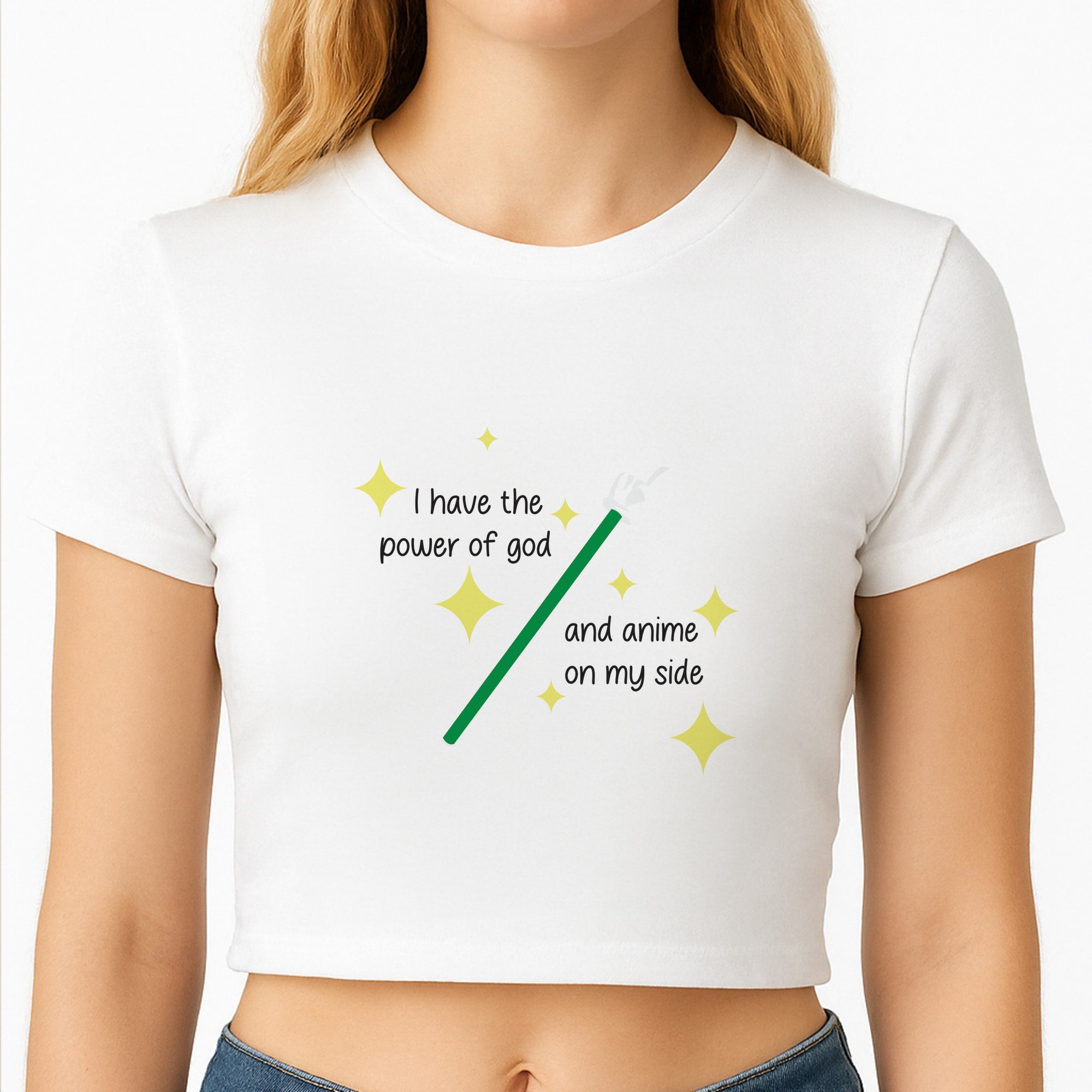 I Have The Power Of God And Anime On My Side - Memes Crop Top