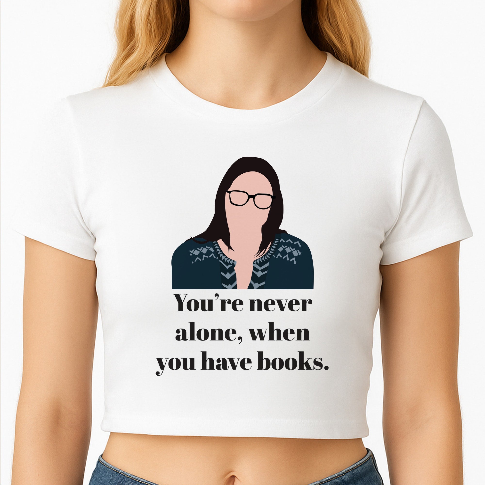 You're Never Alone, When You Have Books Crop Top