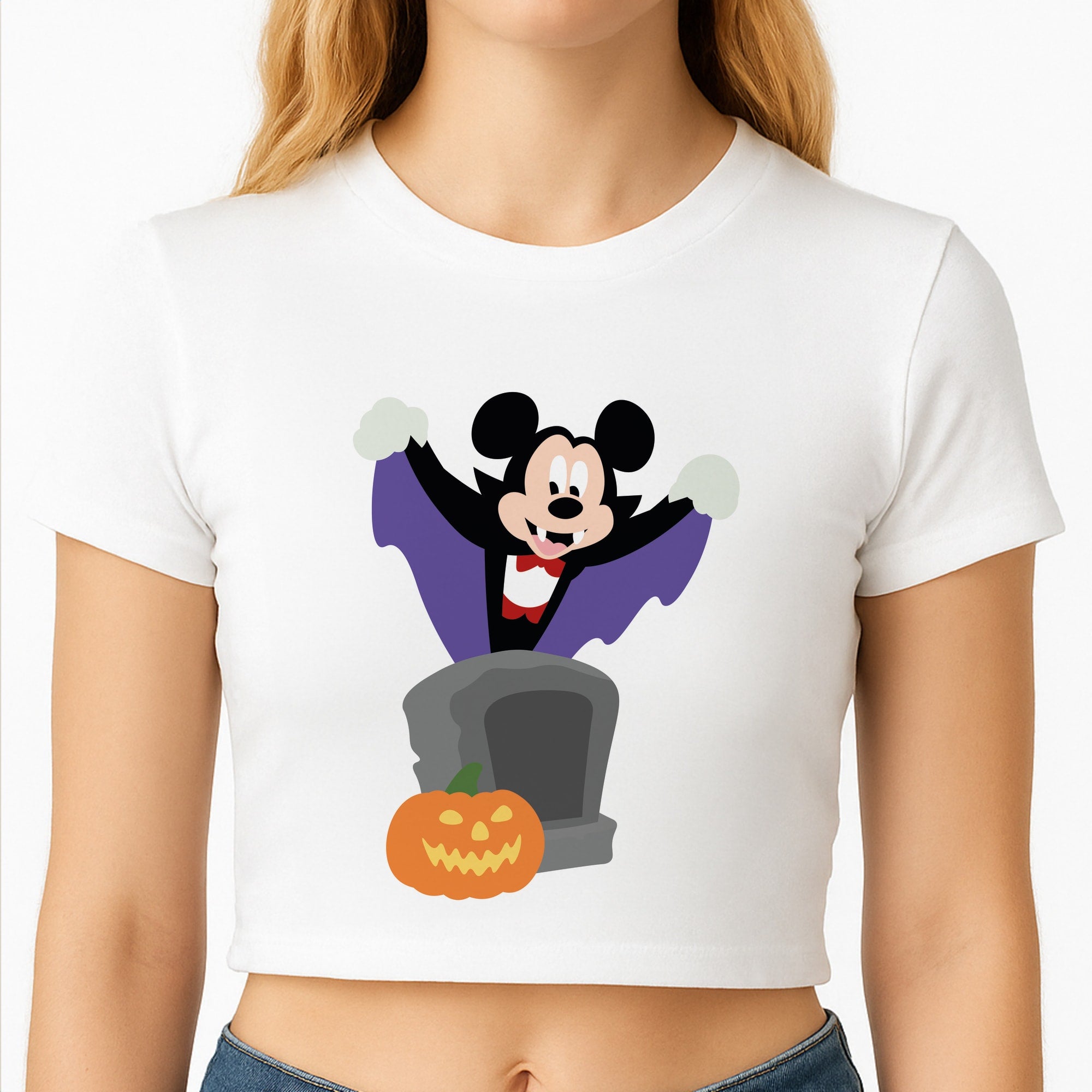 Vampire Mouse Halloween Crop Top