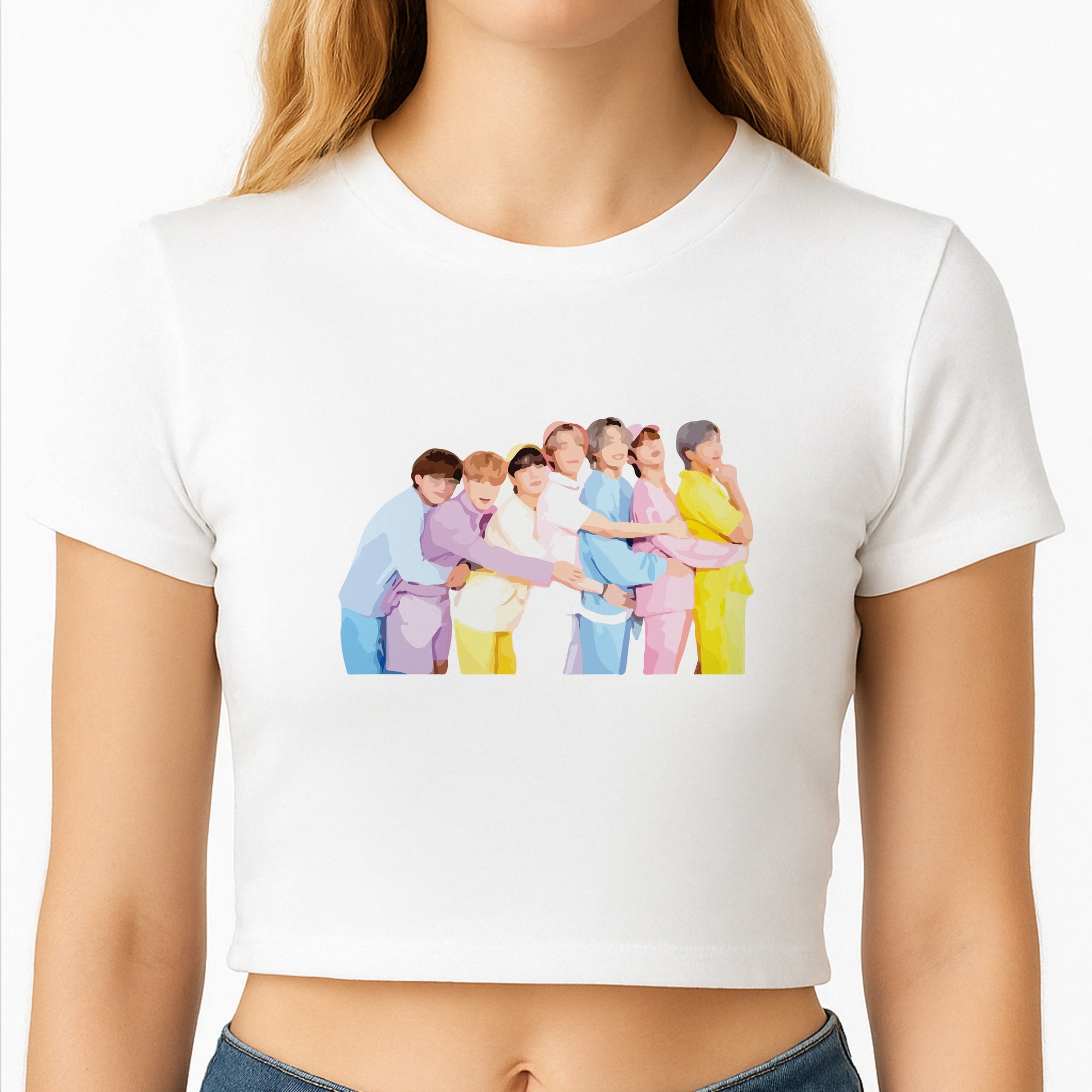 Colourful K-Pop Band Band Crop Top