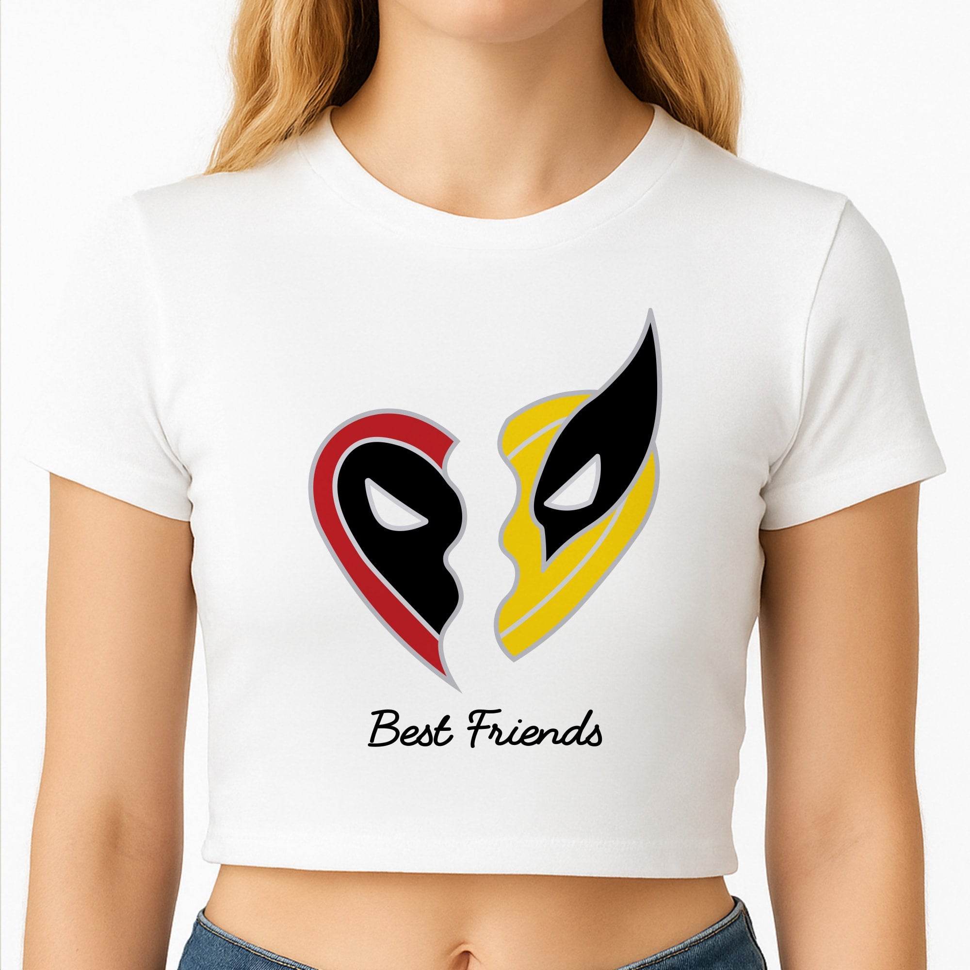 Superhero Best Friends Locket Crop Top