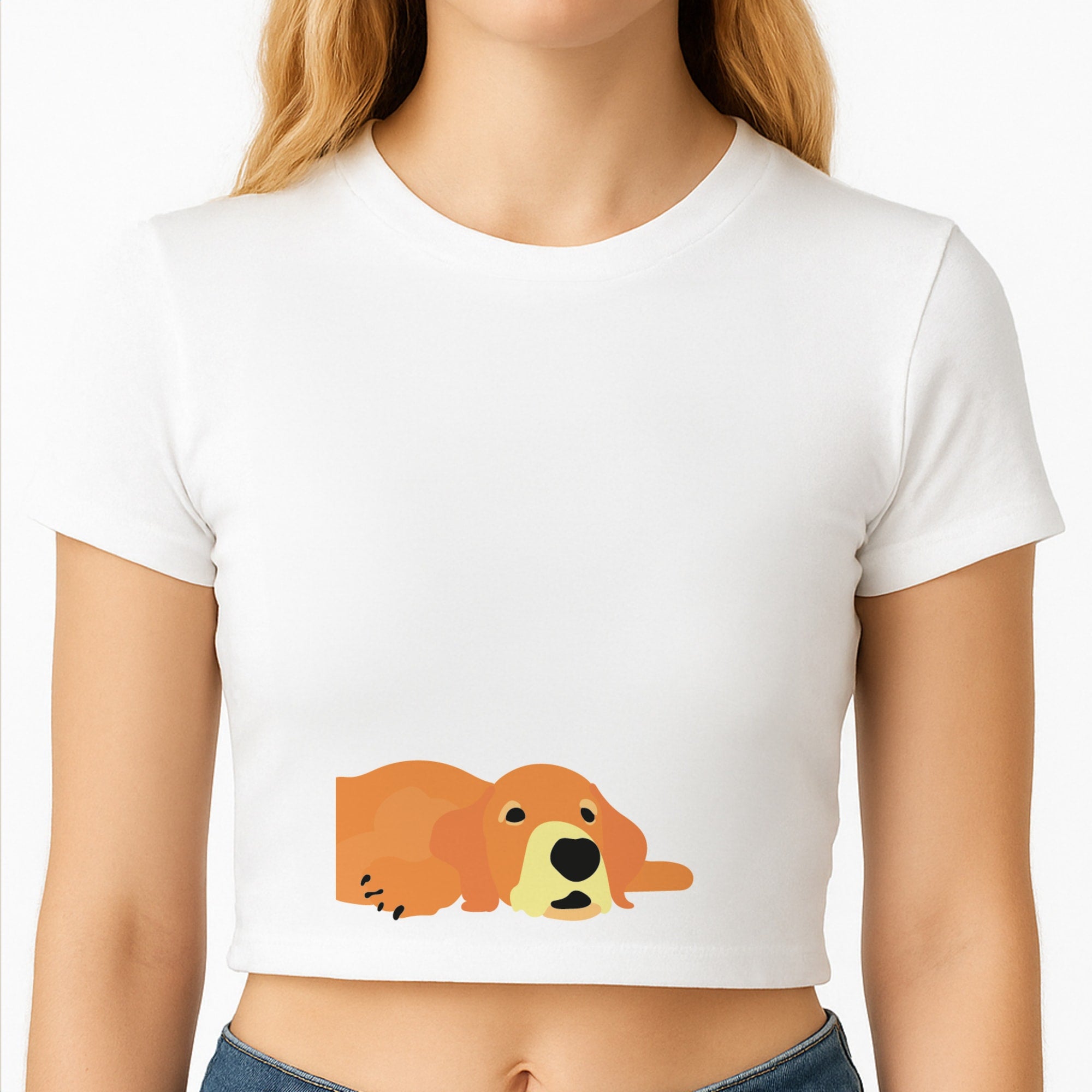 Laying and chilling - Dog Patterns Crop Top