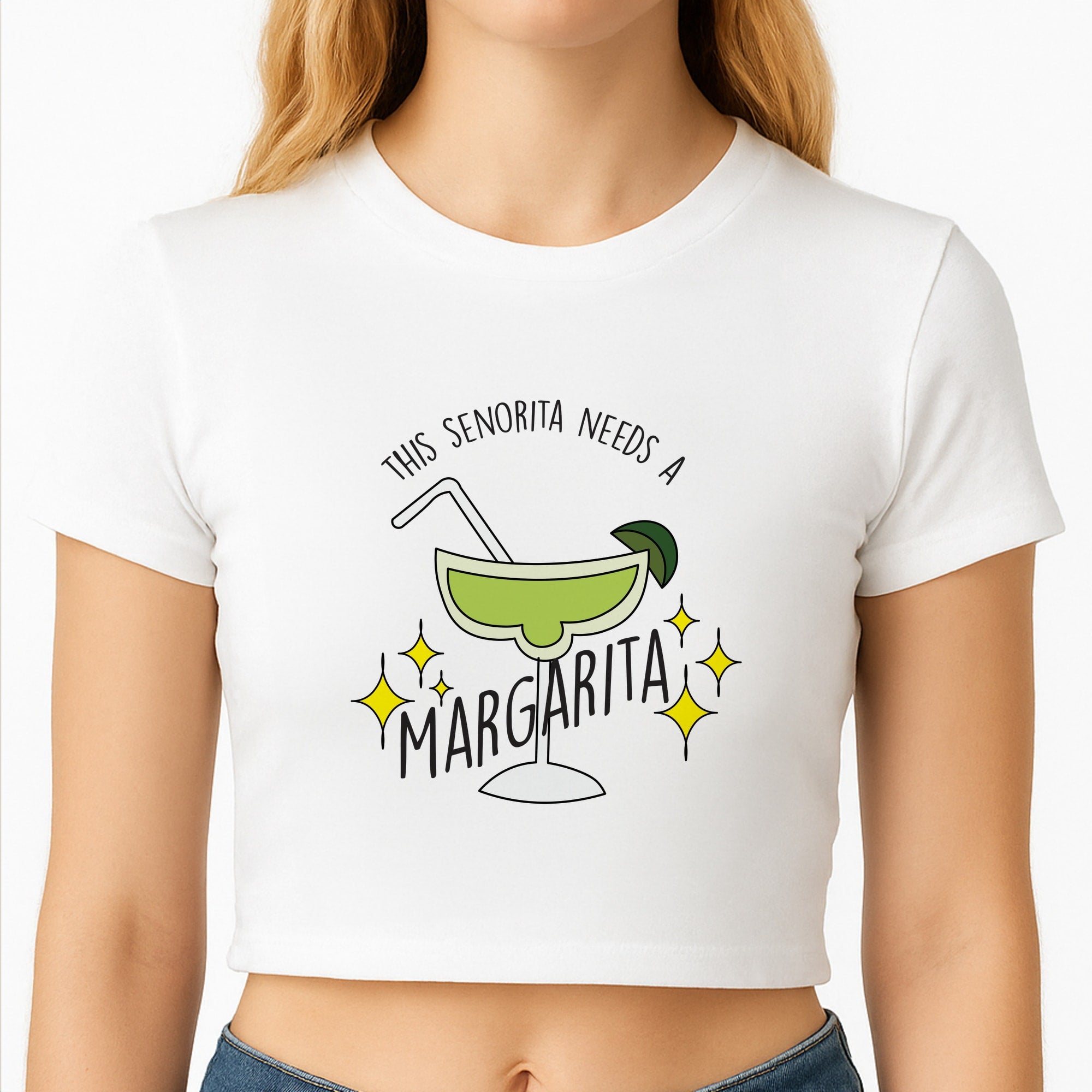 This Senorita Needs A Margarita - Funny Quotes Crop Top