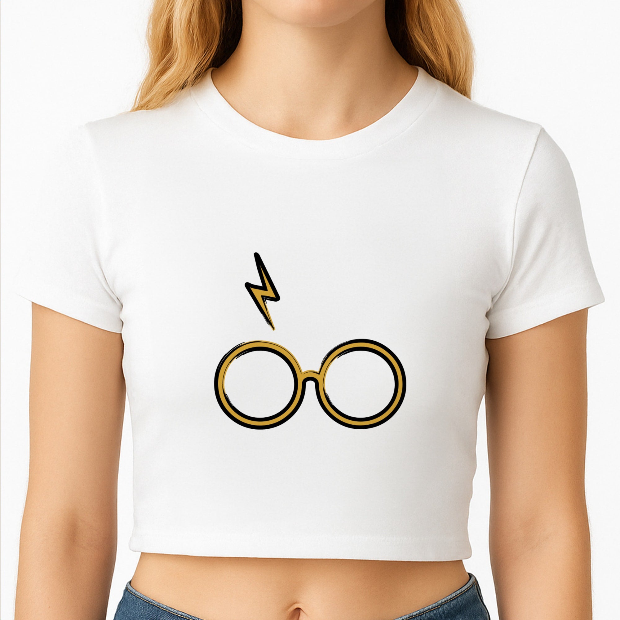 Glasses & Scar Crop Top
