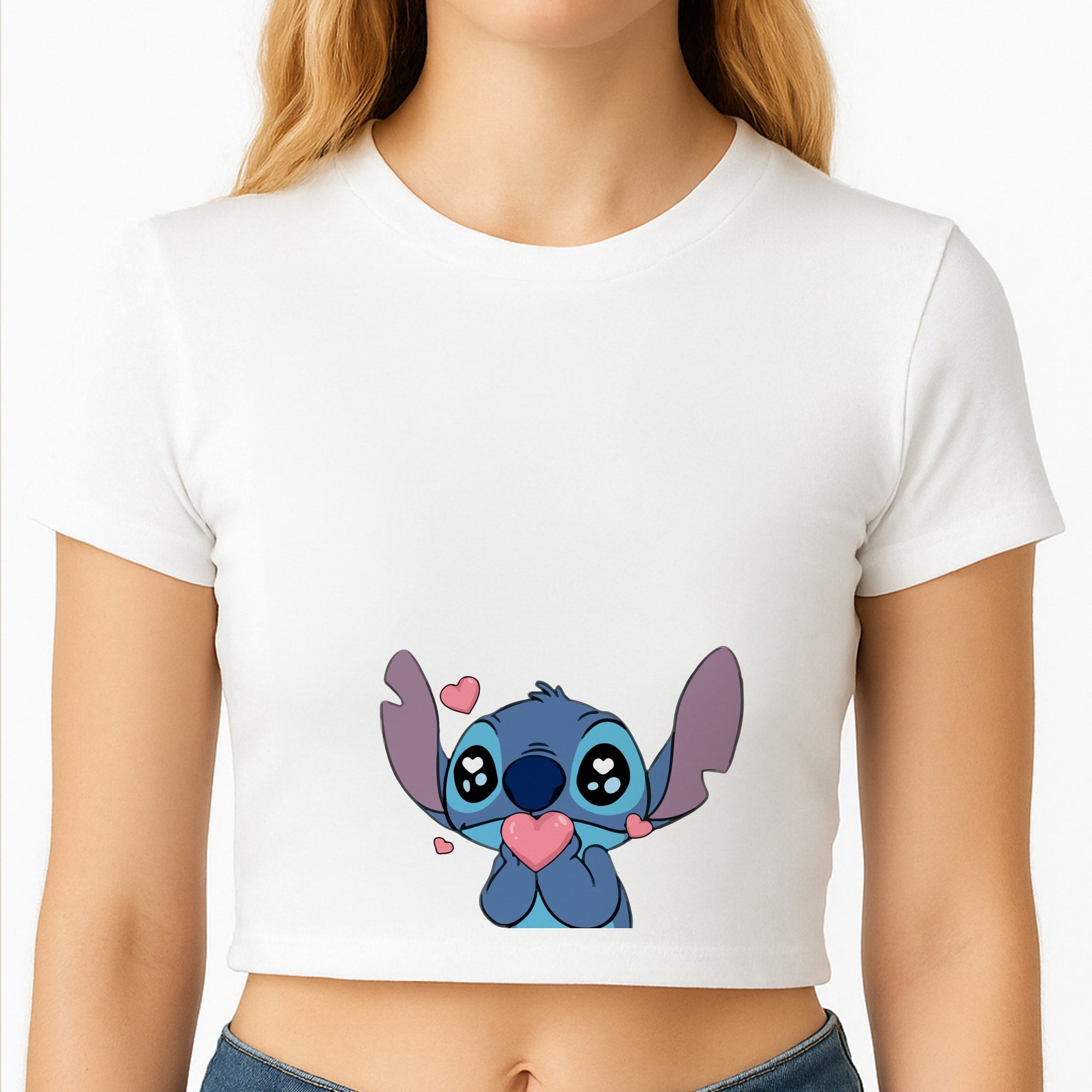 Cute Alien Blue Crop Top