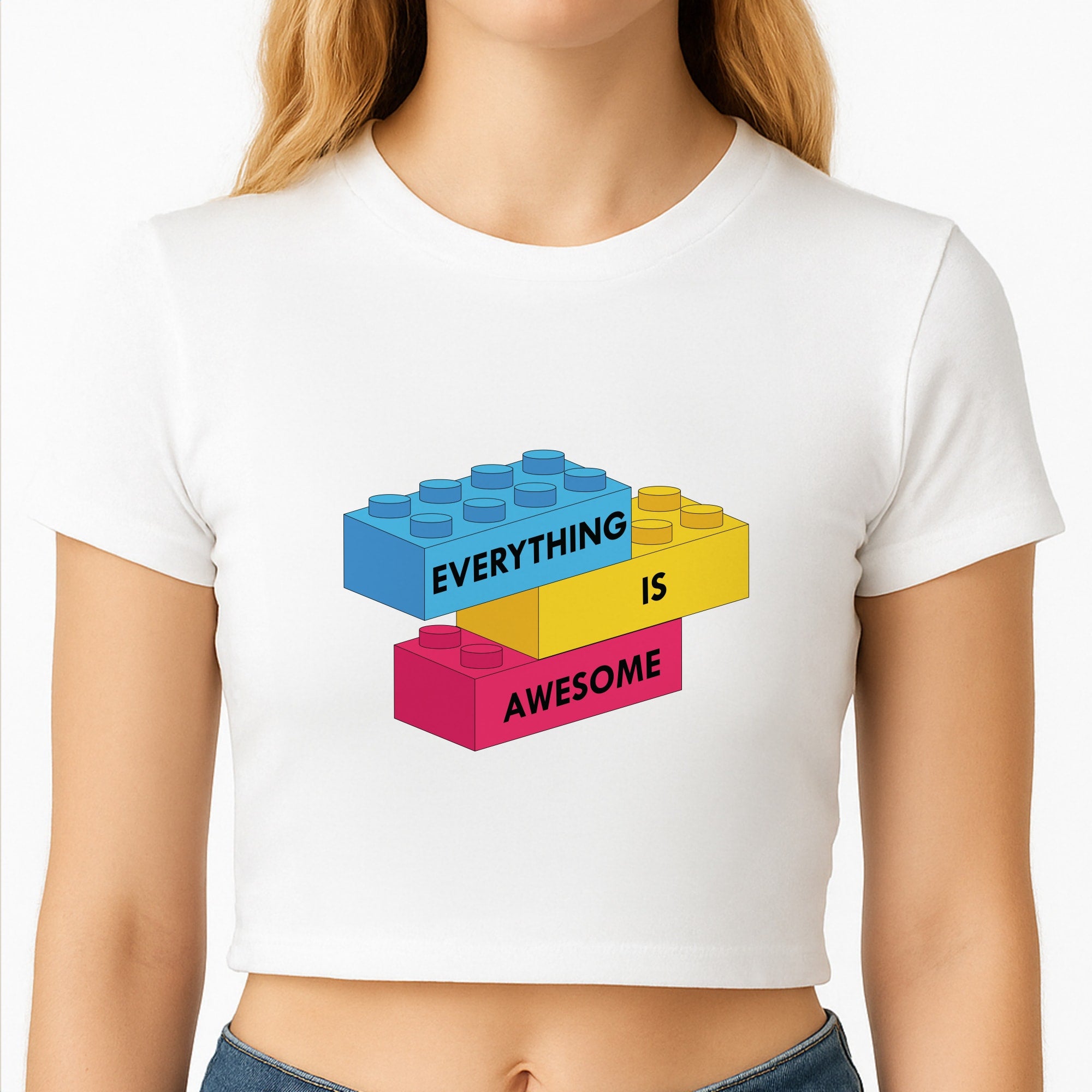 Everything Is Awesome Bricks Crop Top