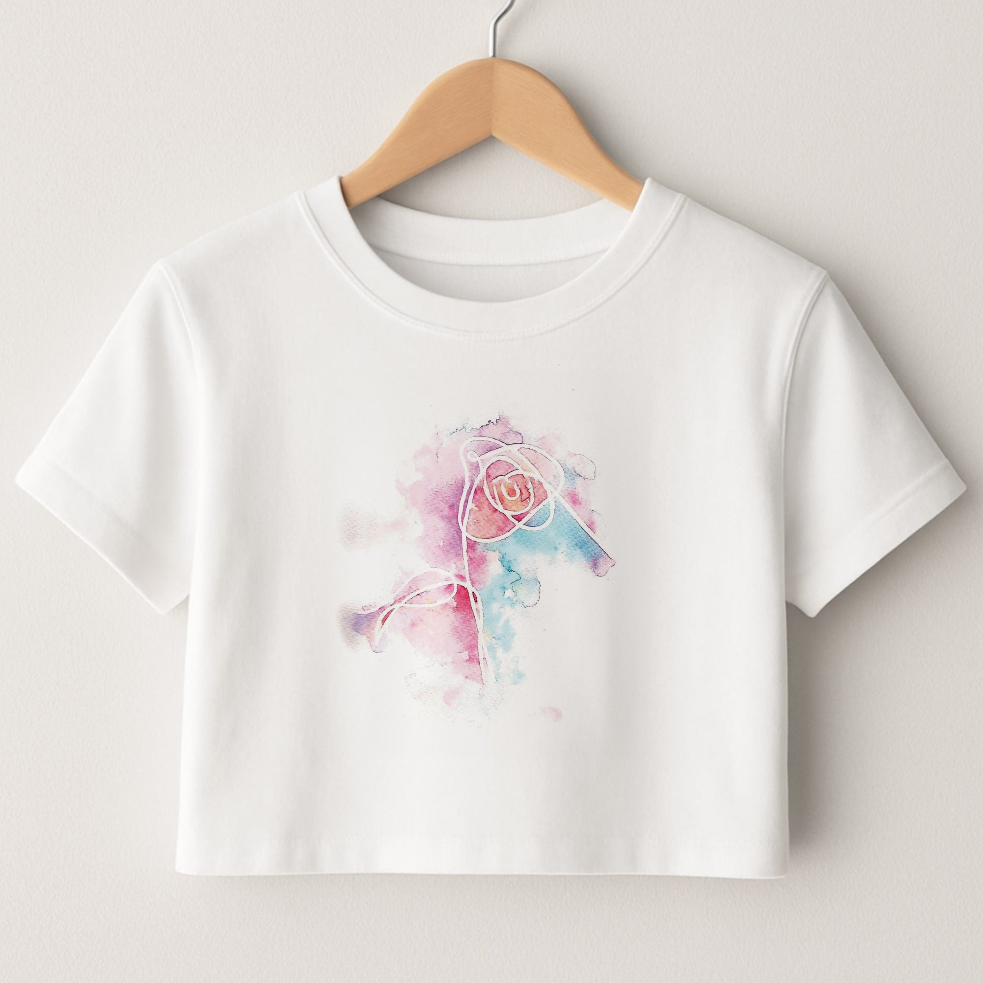 K-Pop Band Love Yourself Watercolour Painting Crop Top