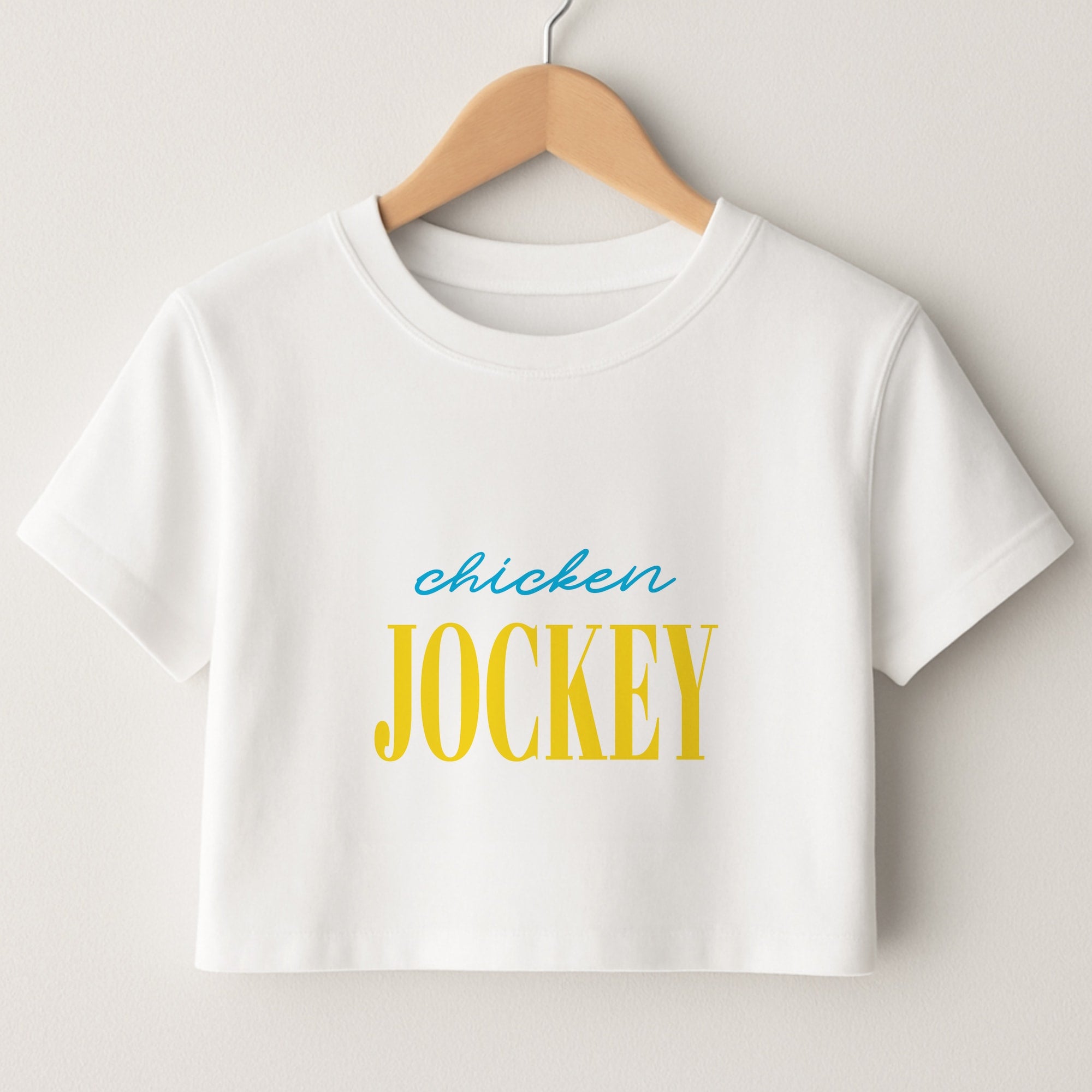 Chicken Jockey Blue Crop Top