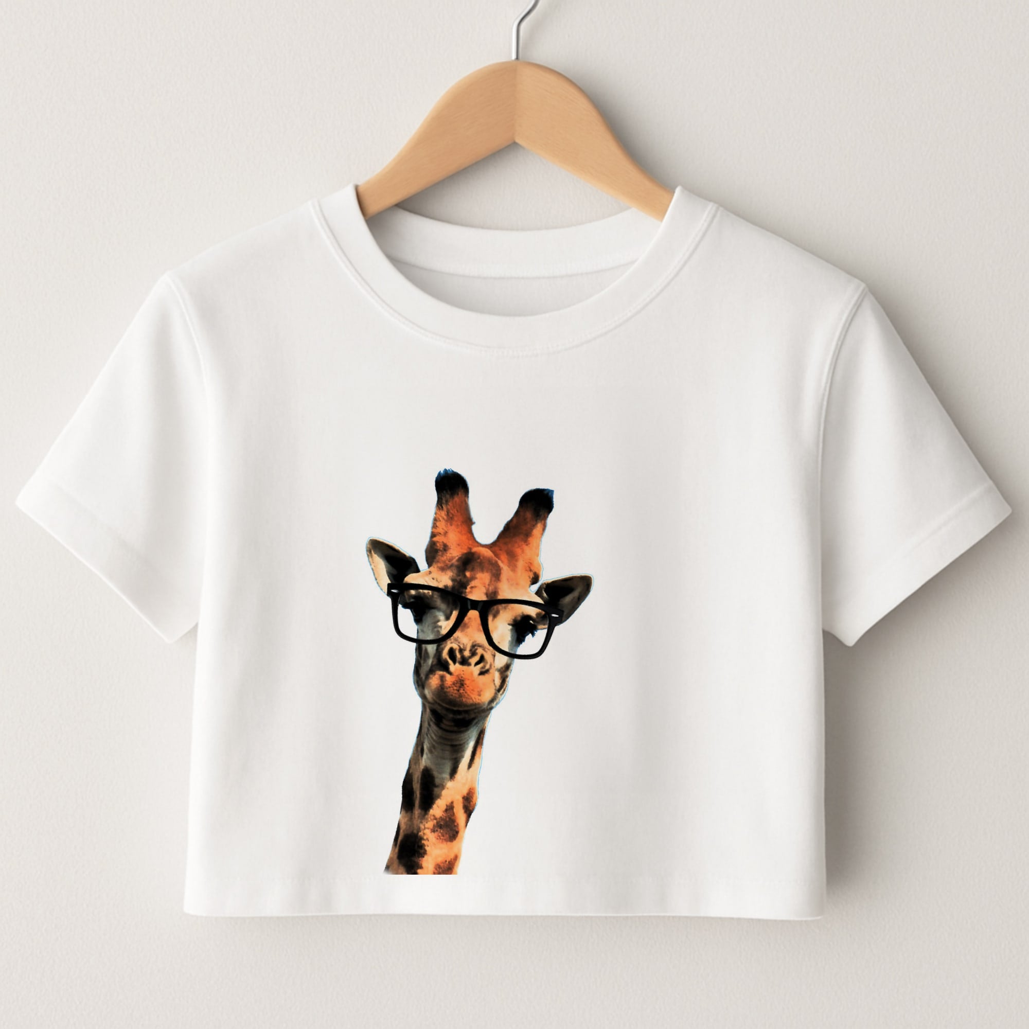 Hipster Giraffe Tumblr Crop Top